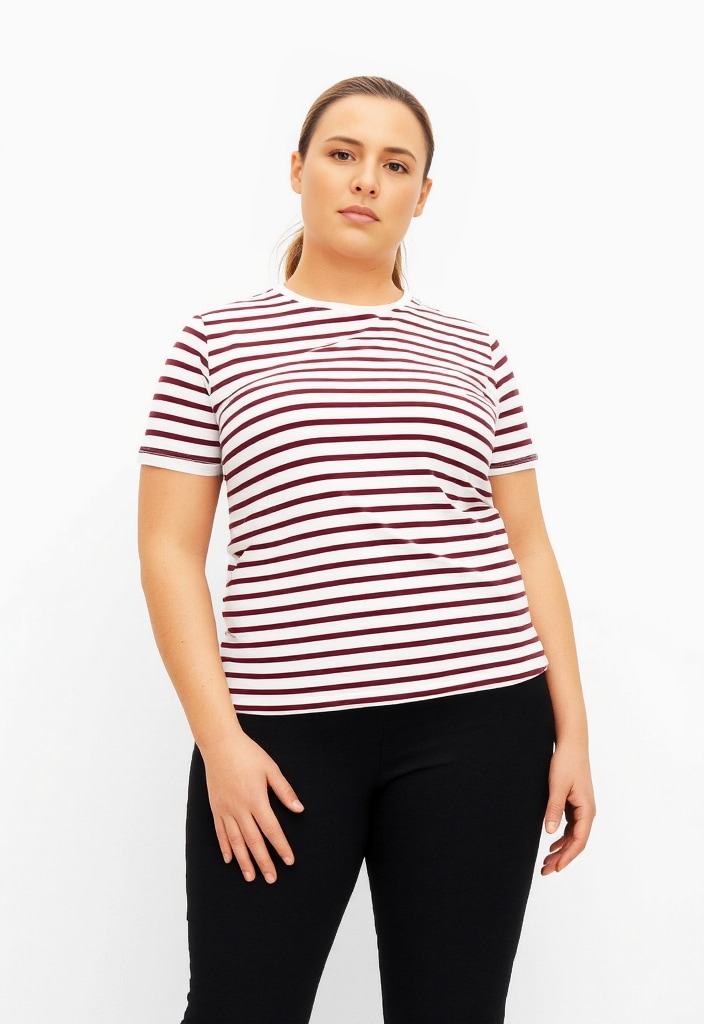 ONLY CARMAKOMA Kurzarmshirt "CARNEW SOPH SS Y/D STRIPE JEANS TEE JRS" günstig online kaufen