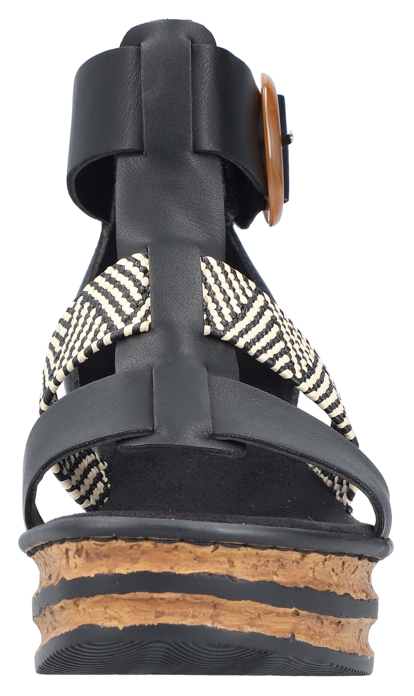 Rieker Keilsandalette, Sommerschuh, Plateausandalette, Sandale mit modischem 6 cm Keilabsatz
