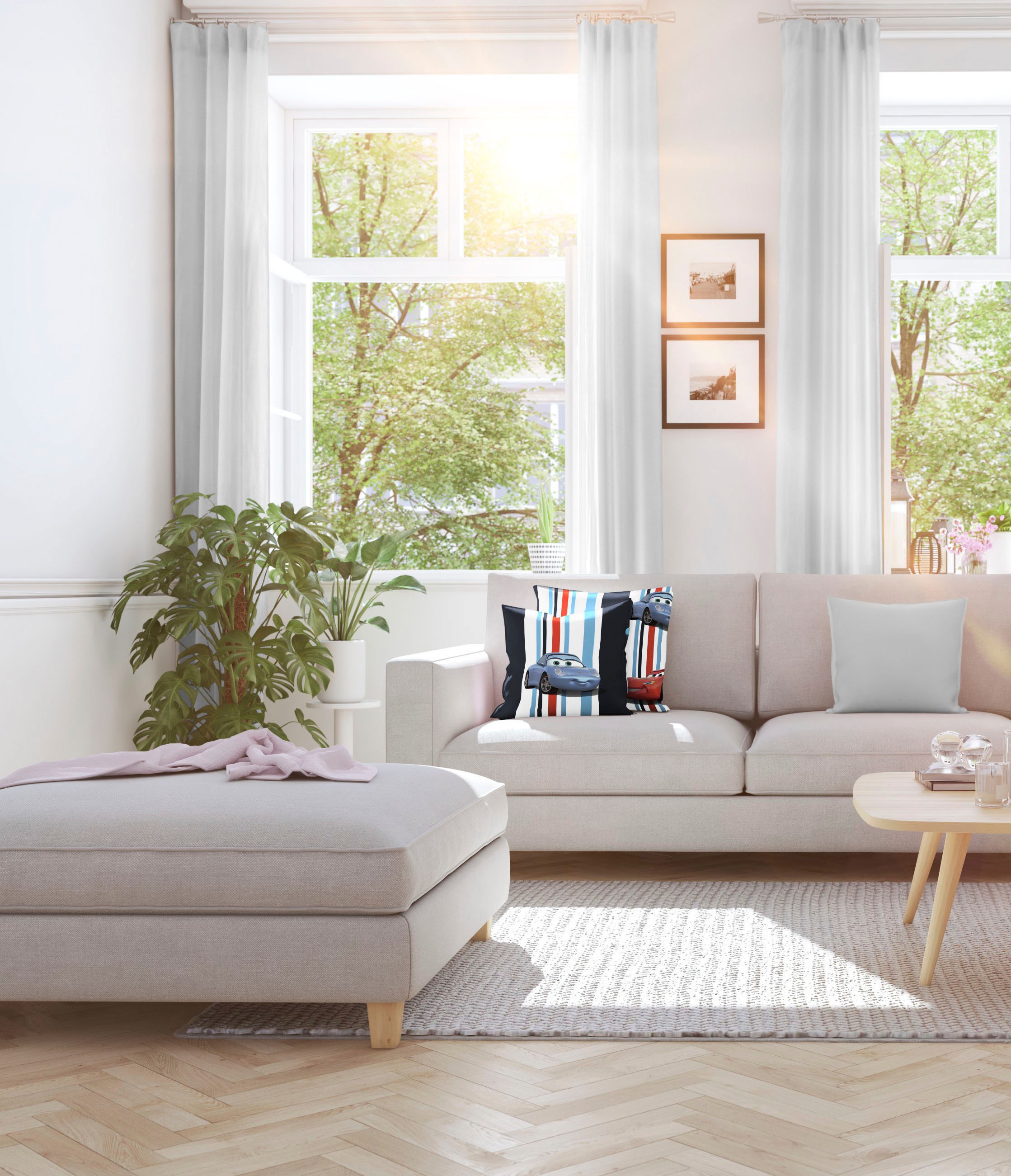 Wirth Dekokissen "Cars Stripes" Walt Disney, Kissenhülle ohne Füllung, 2 St günstig online kaufen