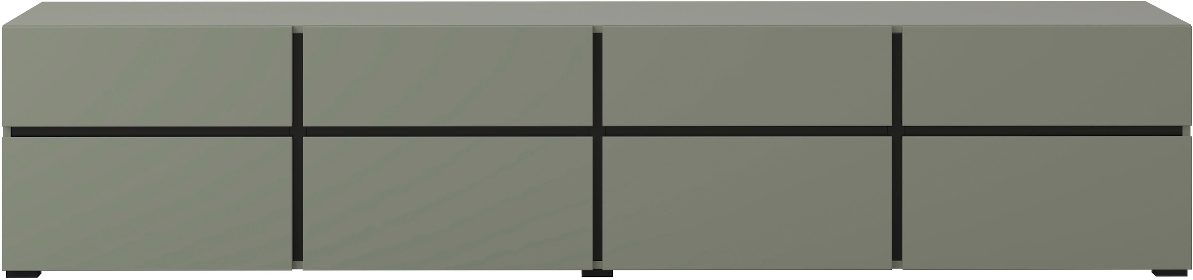 INOSIGN Lowboard »Cross, moderne grifflose TV-Kommode,4 Klappen/4 Schubkästen«, Breite 225 cm, TV-Schrank mit viel Stauraum, TV-Board