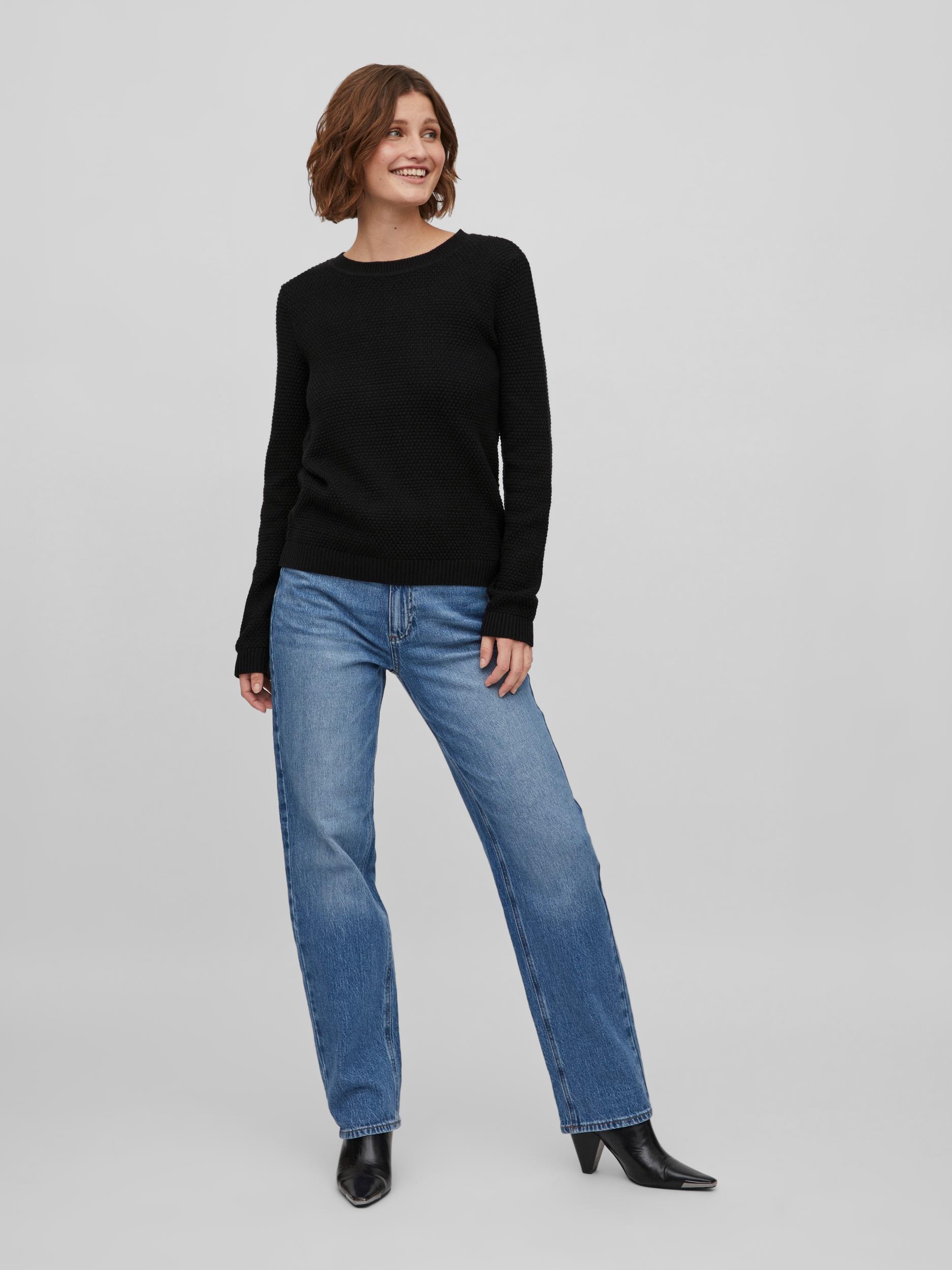 Vila Pull à Col En V Ril Black L Femme 8