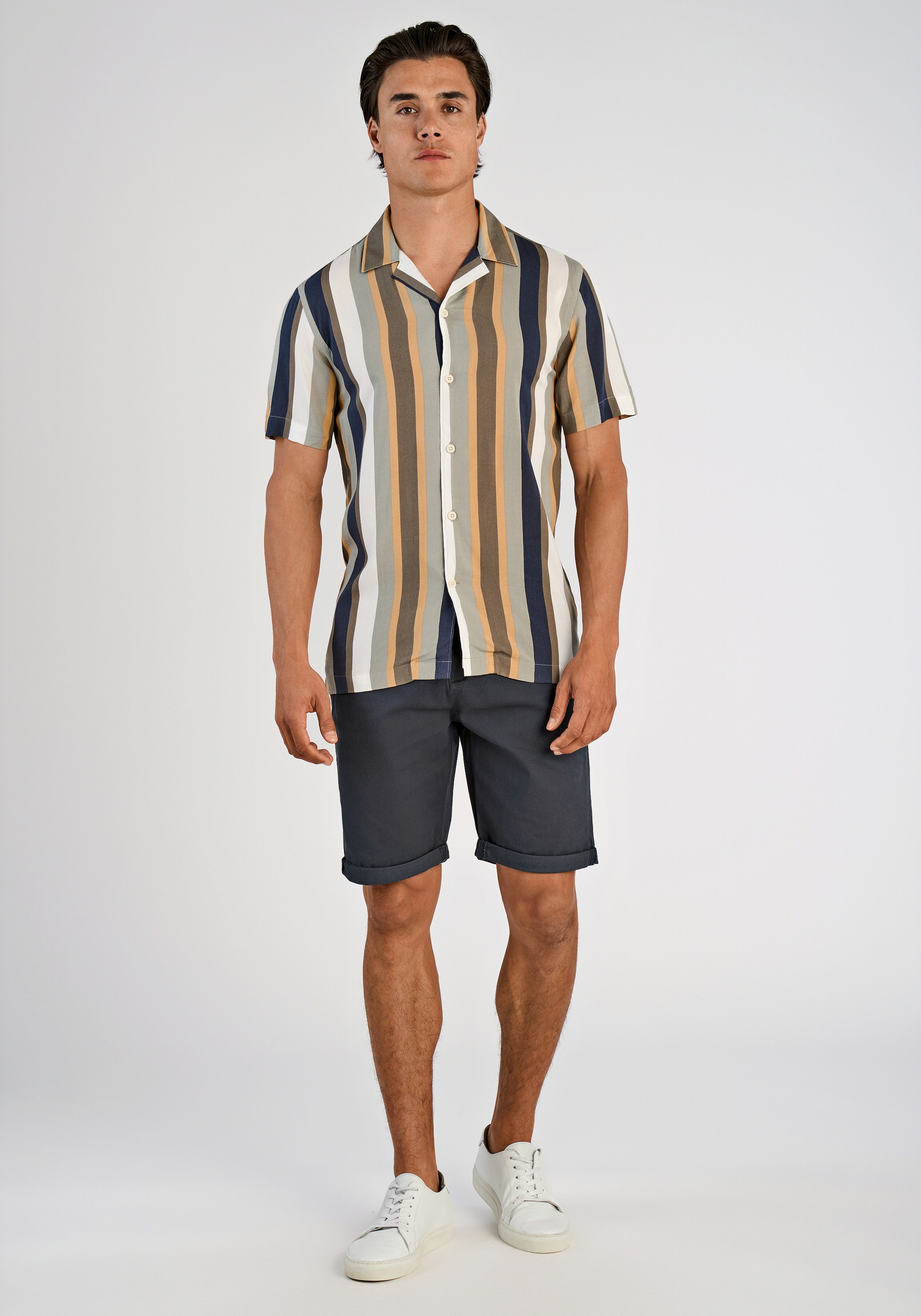 Lindbergh Flannel Shirt Relaxed Fit Khaki 3