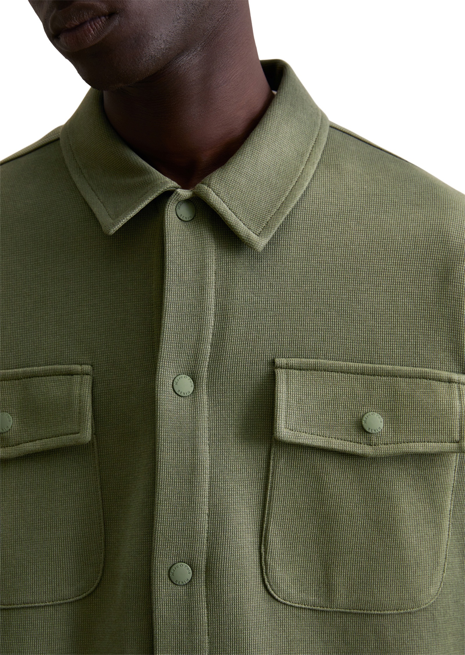 Marc O'Polo DENIM Kurzjacke »aus Bio-Baumwolle mit feiner Struktur« ohne Kapuze