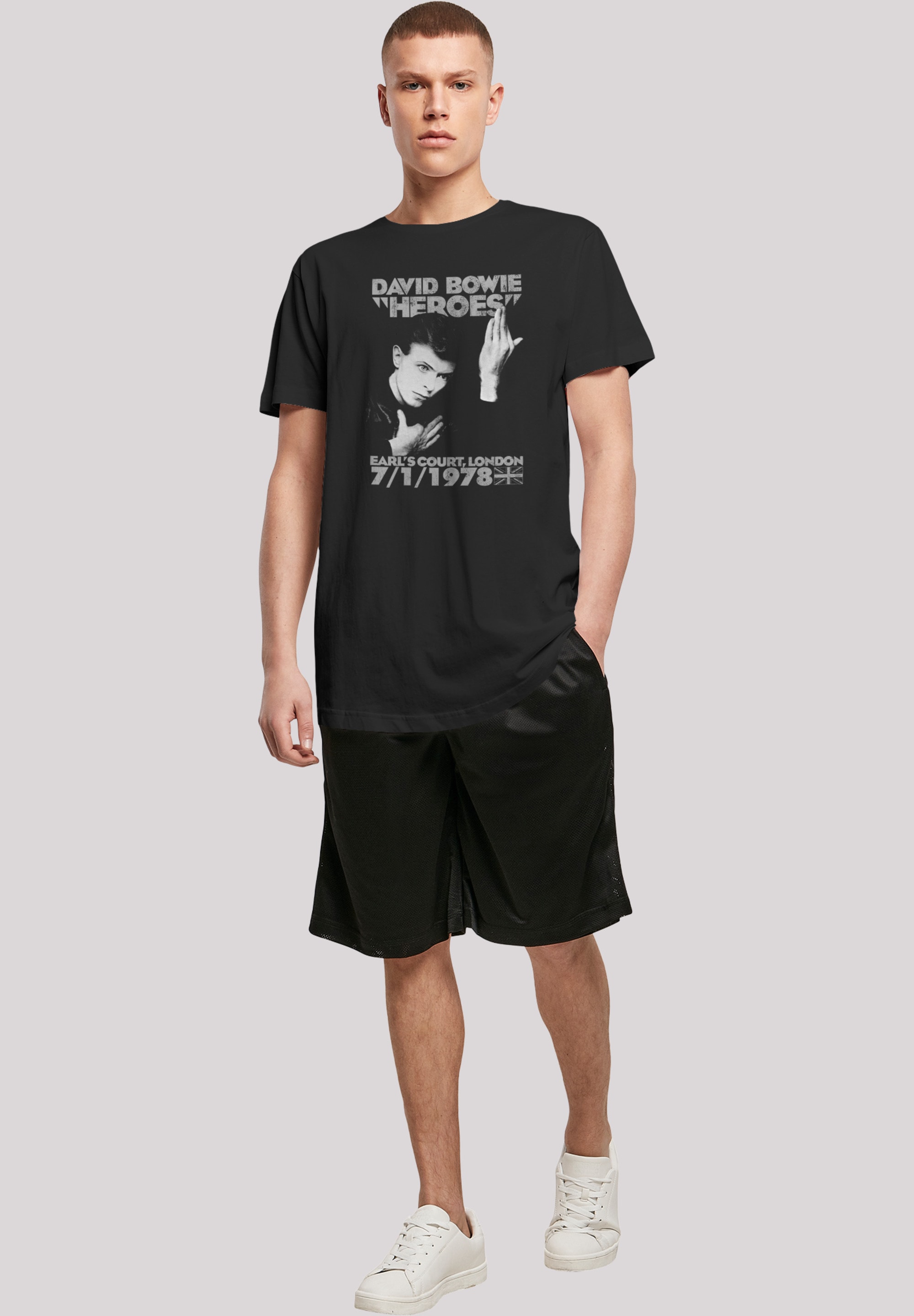 F4NT4STIC T-Shirt »David Bowie Earls Court Heroes«, Print
