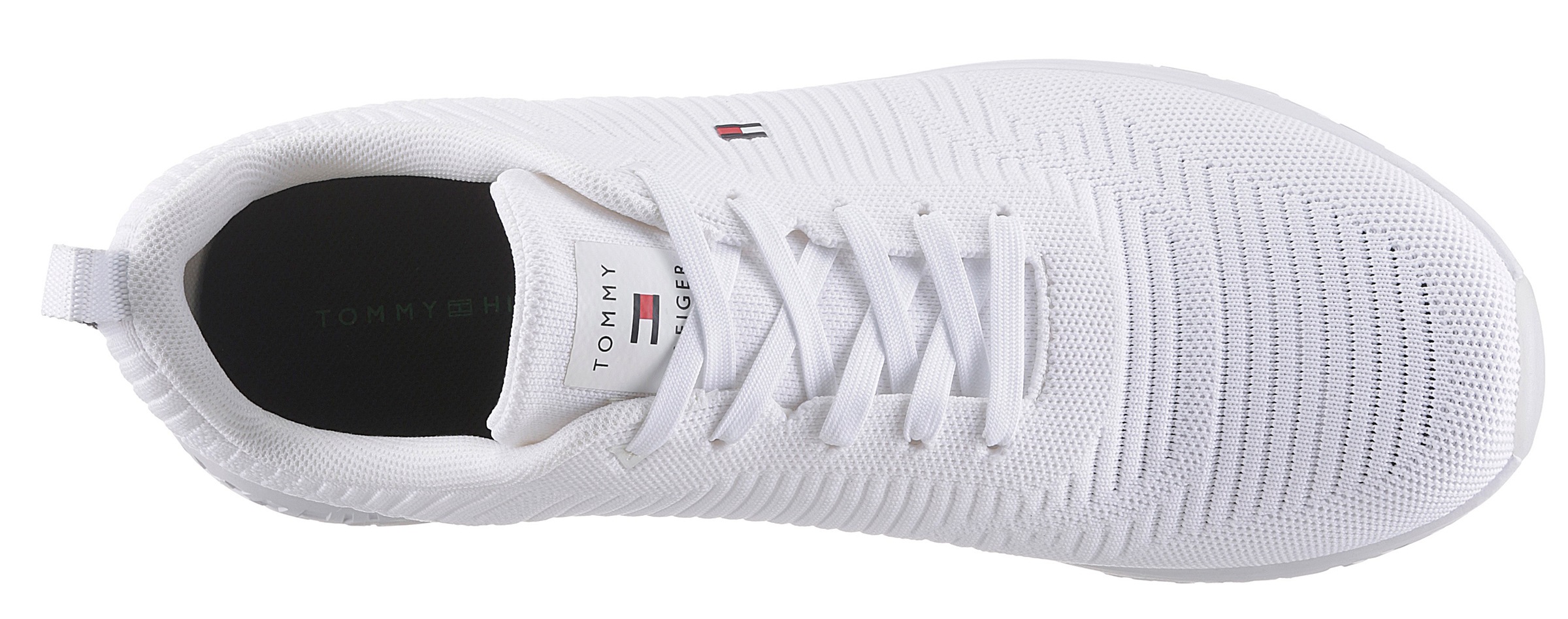 Tommy Hilfiger Sneaker »CORPORATE KNIT RIB RUNNER«, mit seitlicher Logoflagge, Freizeitschuh, Halbschuh, Schnürschuh