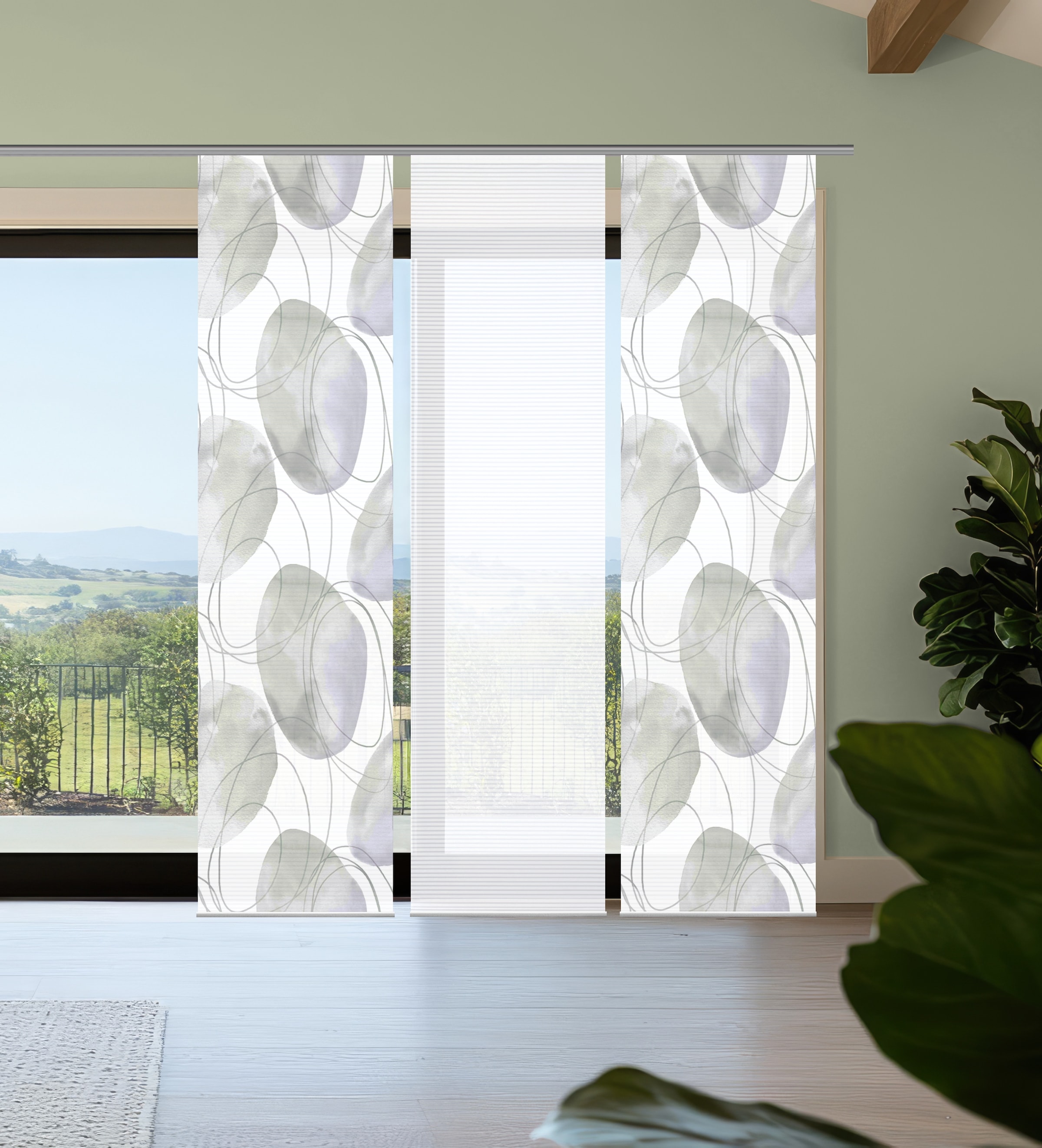 HOME in green Schiebegardine "ELLRIK" Paneelwagen 3 Stk. tlg. Bambusoptik, günstig online kaufen