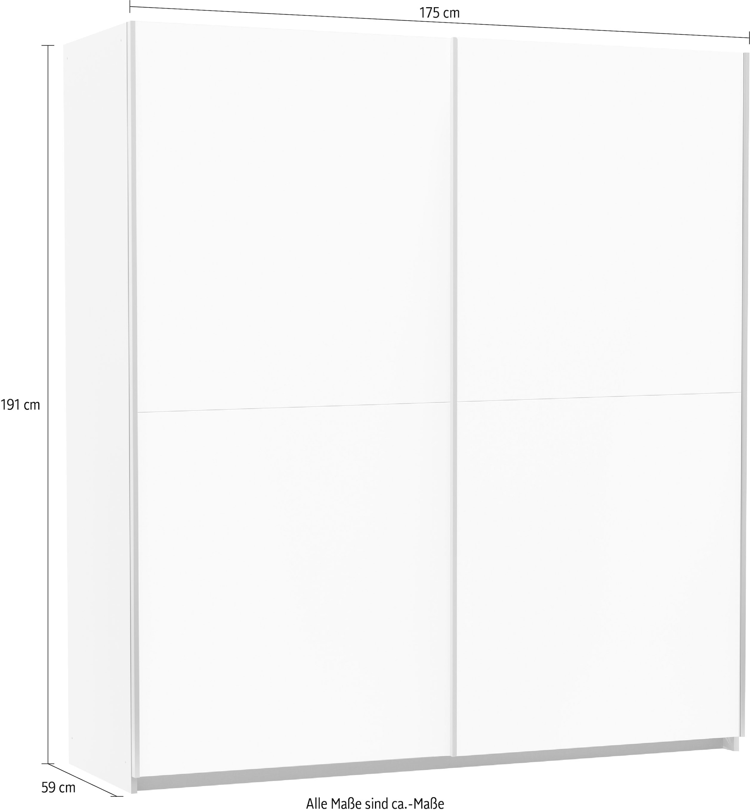 rauch Schwebetürenschrank »Kleiderschrank Schrank Garderobe SATURN mit 3 Ausstattungsvarianten«, 3 verschiedene Ausstattungsvarianten Griffe aus Metall MADE IN GERMANY