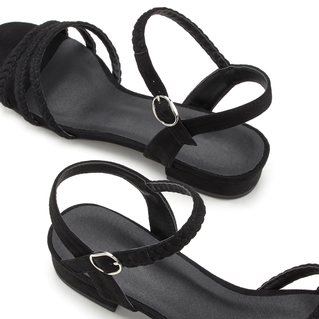 LASCANA Sandale, Sandalette, Sommerschuh mit geflochtenen Riemchen VEGAN