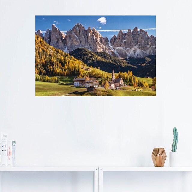 oder Artland Südtirol«, Wandaufkleber Alubild, (1 als Poster Wandbild & BAUR Leinwandbild, in St.), | versch. in Größen Berge »Herbst bestellen Alpenbilder,