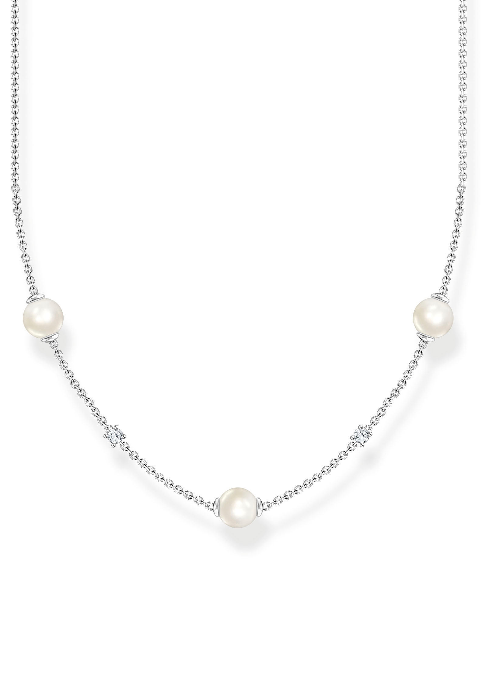 THOMAS SABO (synth.) Zirkonia Süßwasserzuchtperle für kaufen »Perlen BAUR mit mit - Perlenkette Steinen, mit | KE2120-167-14-L45V«
