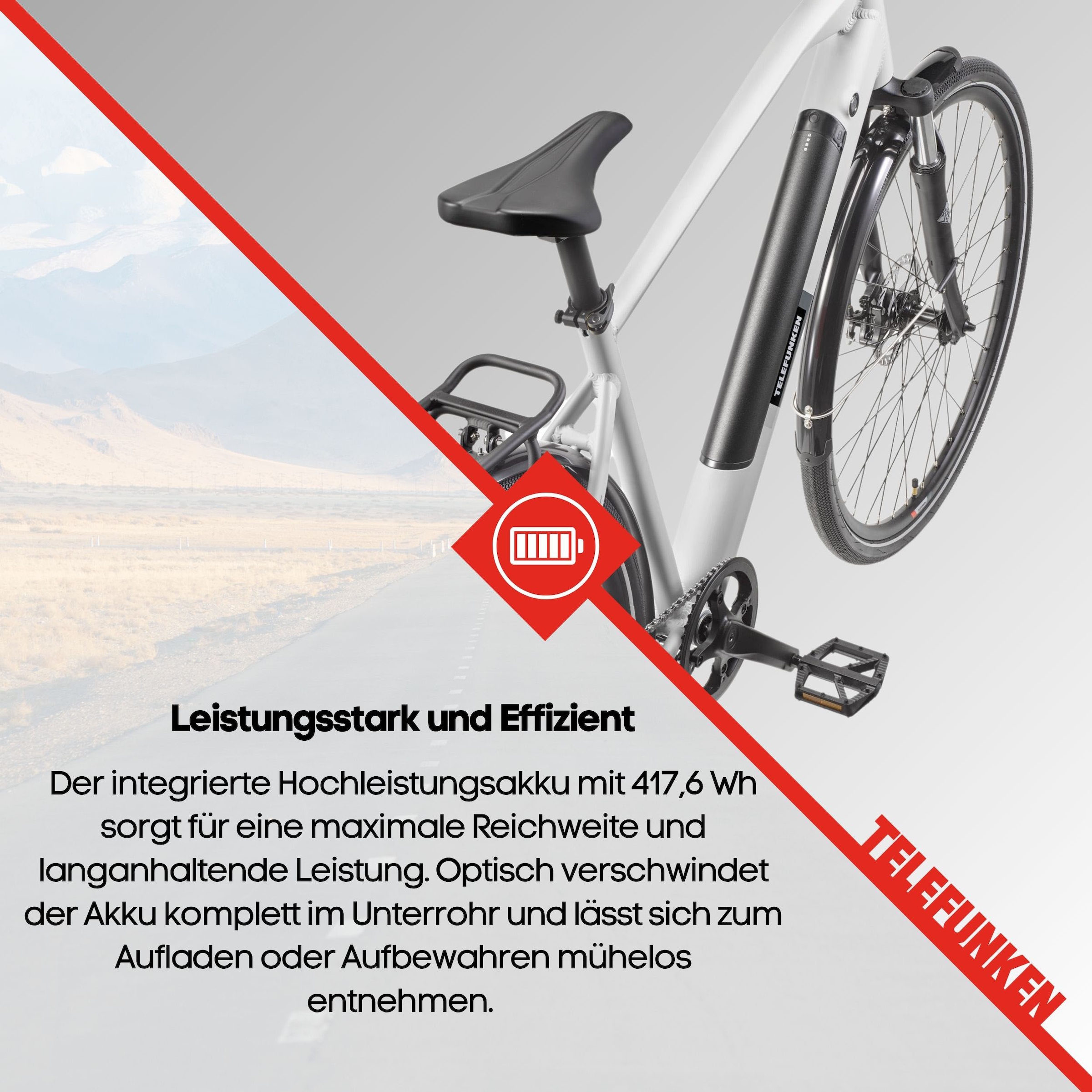 Telefunken E-Bike »E-Trekking Expedition XT490 Herren«, 8 Gang, Shimano, Altus, Heckmotor 250 W, Pedelec, Elektrofahrrad, Herren, innerhalb StVZO, 28 Zoll
