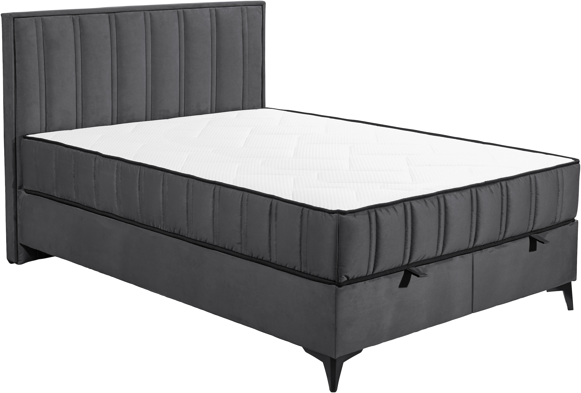 ED EXCITING DESIGN Boxbett »Monroe inkl. Bettkasten, erhältlich in den Breiten 120cm & 140cm«, Duo-Matratze - feste Seite mit Kokosmatte