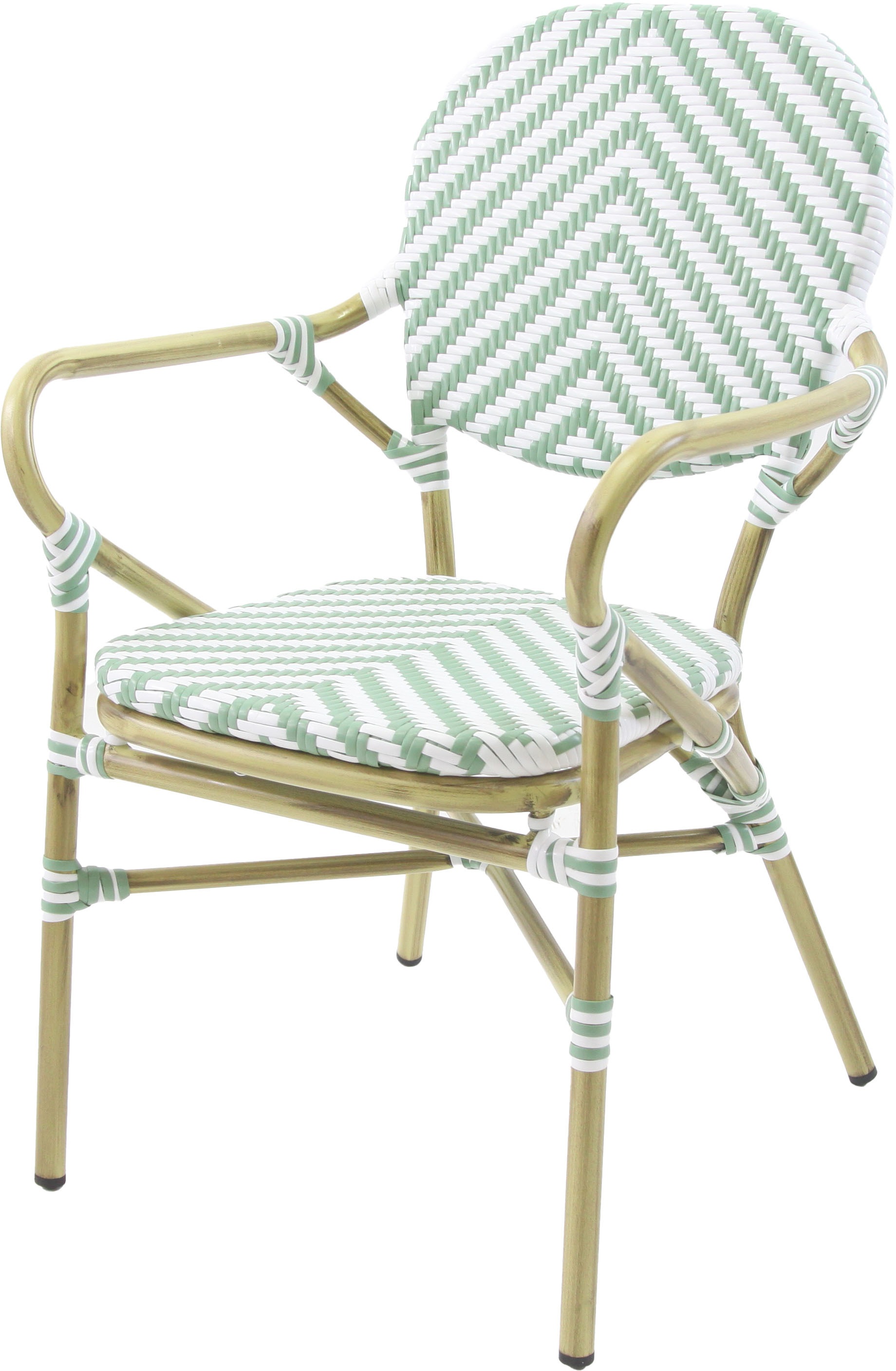 Essentials Bistrostuhl "Tango" () 1 Rattan – Bambus, weiß/pastellgrün günstig online kaufen