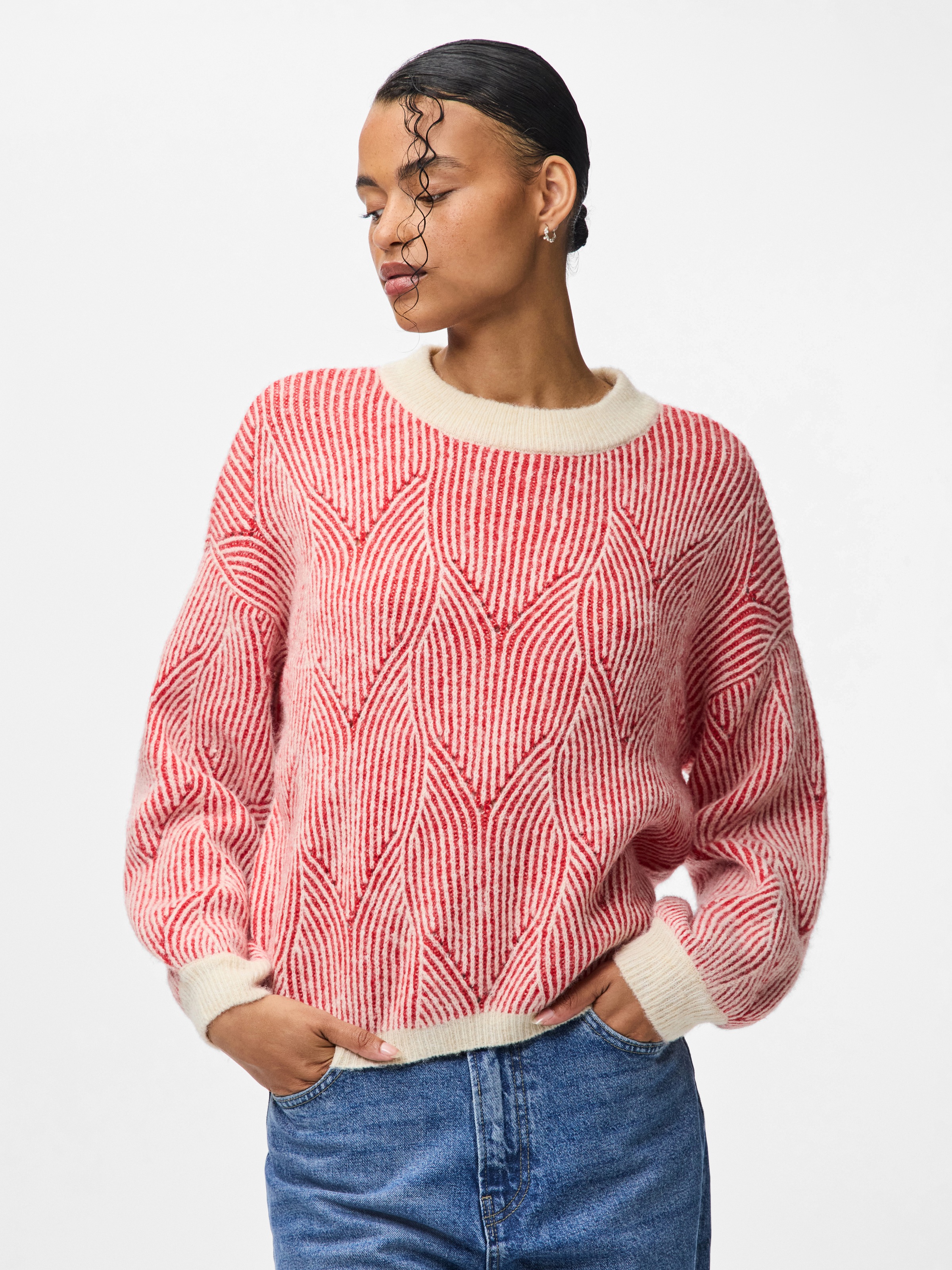 pieces Rundhalspullover "PCJENNA LS O-NECK KNIT NOOS BC" günstig online kaufen