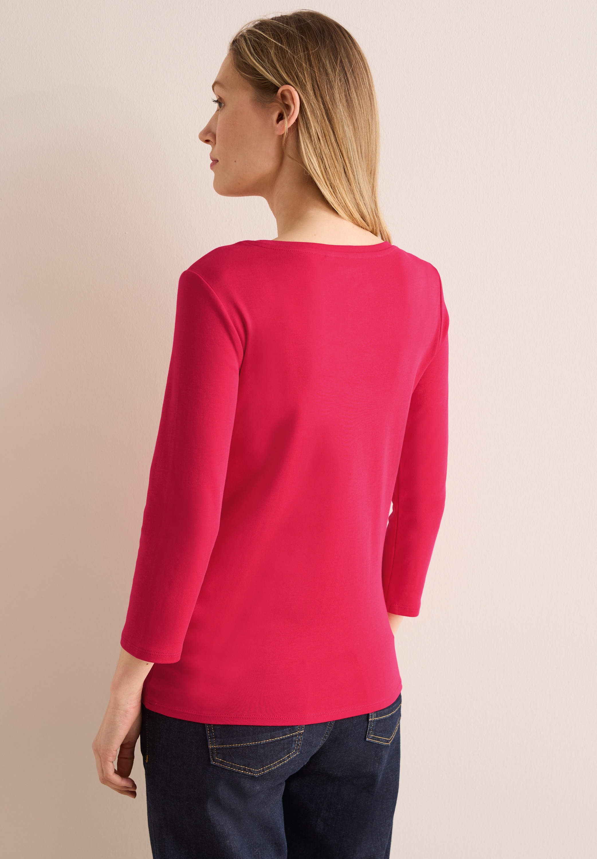 Cecil 3/4-Arm-Shirt, mit U-Boot-Ausschnitt