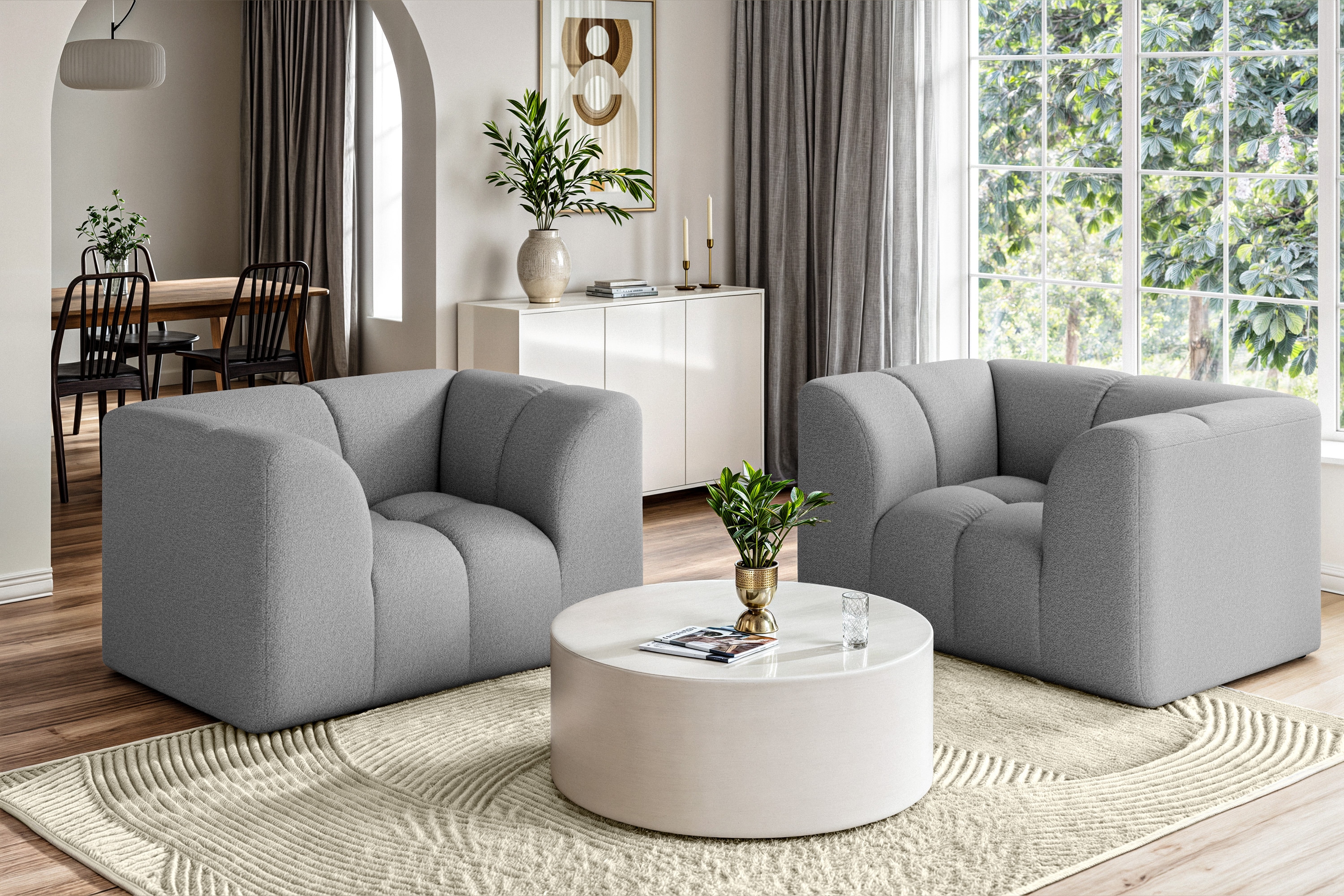 OTTO home Sessel "TUURE Verlässliche Qualität, moderne Steppung, Breite 134cm" Bubble Optik, hoher Sitzkomfort, Wellenunterfederung