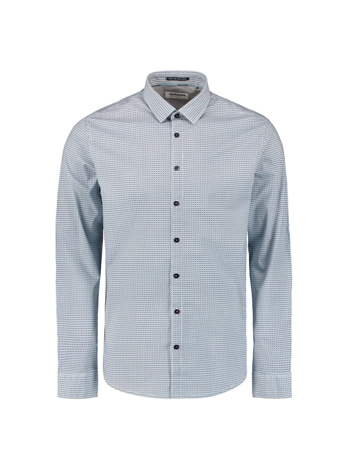 NO EXCESS Langarmhemd »No Excess Stretchhemd mit Print Shirt Stretch Allover Printed«