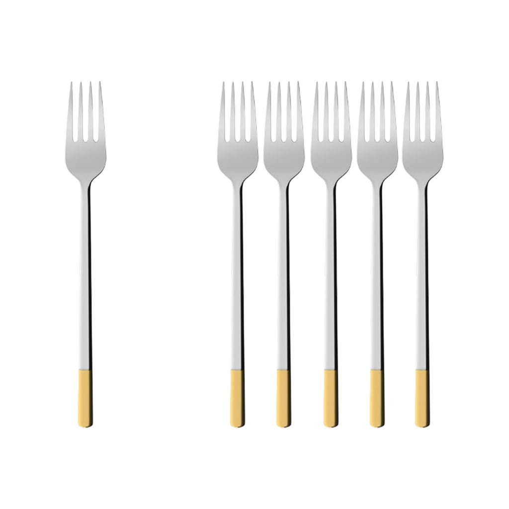 Villeroy & Boch Tafelgabel "Tafelgabel Ella teilvergoldet 210 mm 6er Set silber-gold" Spülmaschinenfest