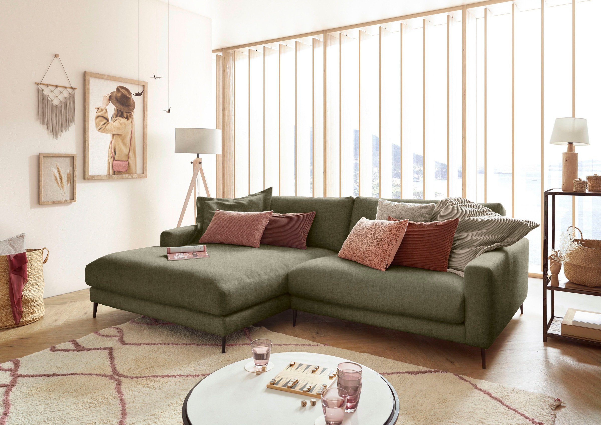Home affaire Ecksofa "Downtown, B/T/H: 272/190/84 cm L-Form" weicher Sitzko günstig online kaufen