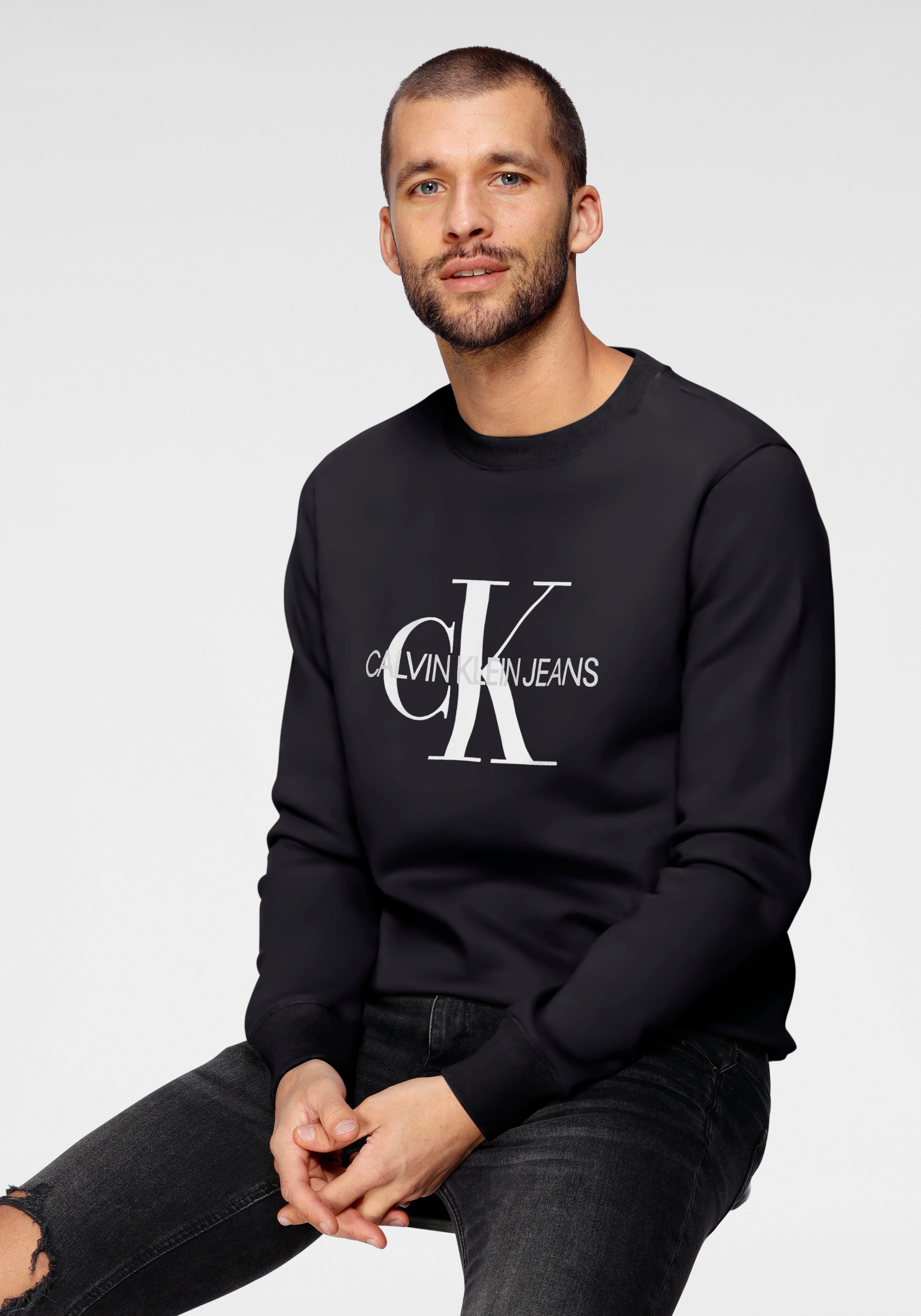 Calvin Klein Jeans Sweatshirt "ICONIC MONOGRAM CREWNECK", mit großem Druck günstig online kaufen
