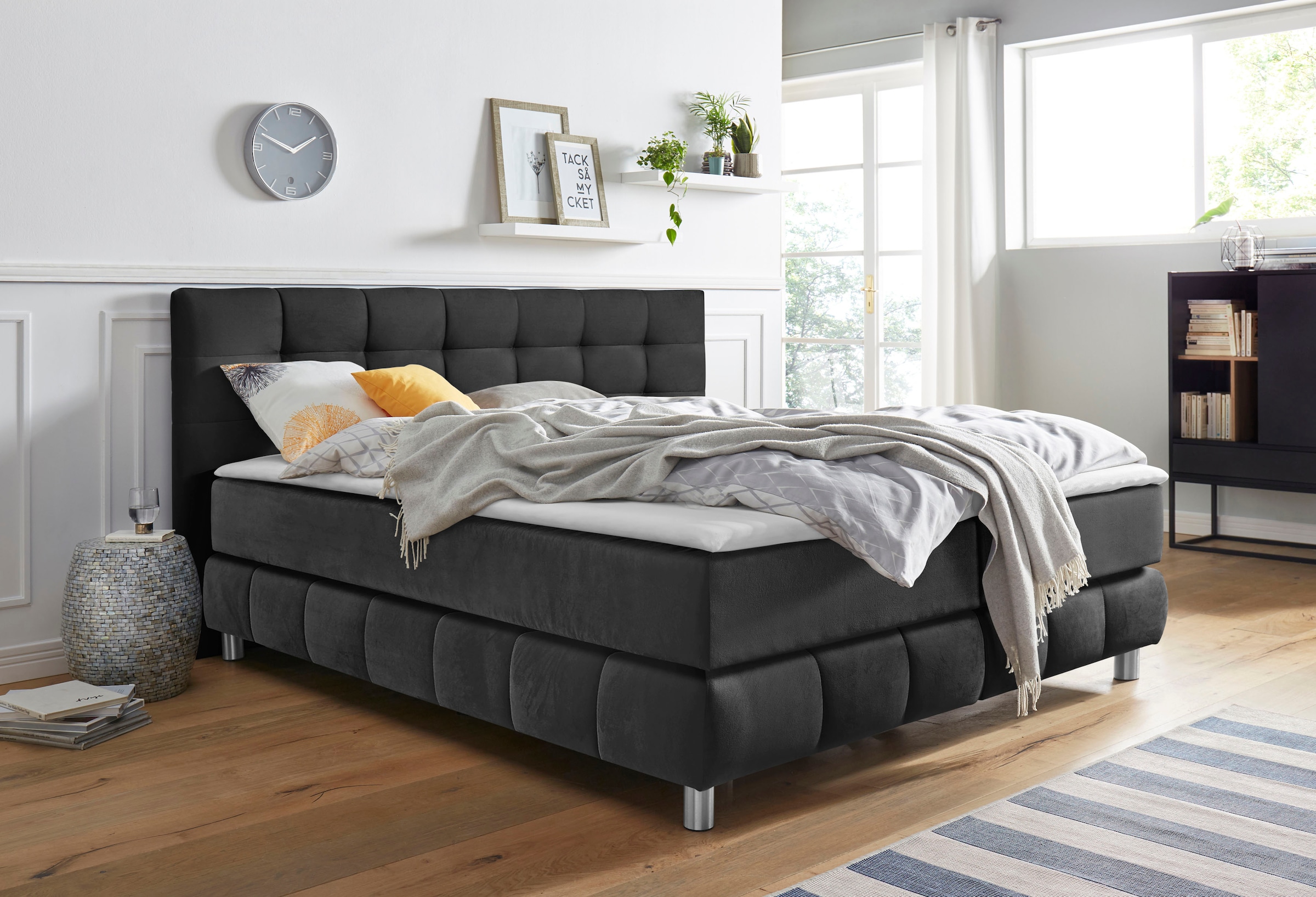 andas Boxspringbett "Salo", incl. Topper, 6 Breiten, 2 Härtegrade, TFK auch günstig online kaufen