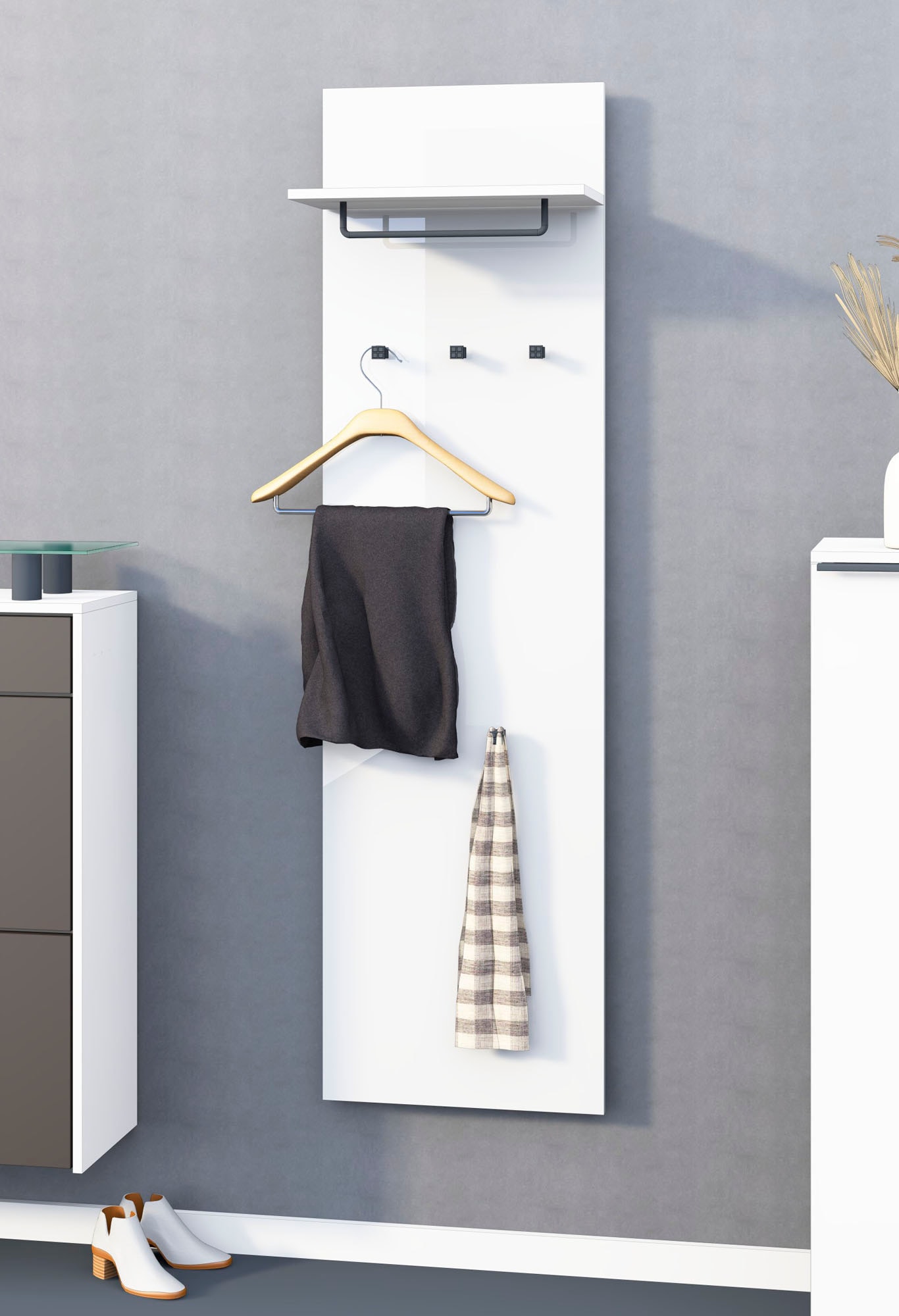 borchardt Möbel Garderobenpaneel "Tom, Höhe 160 cm" 5 Haken, Kleiderstange günstig online kaufen