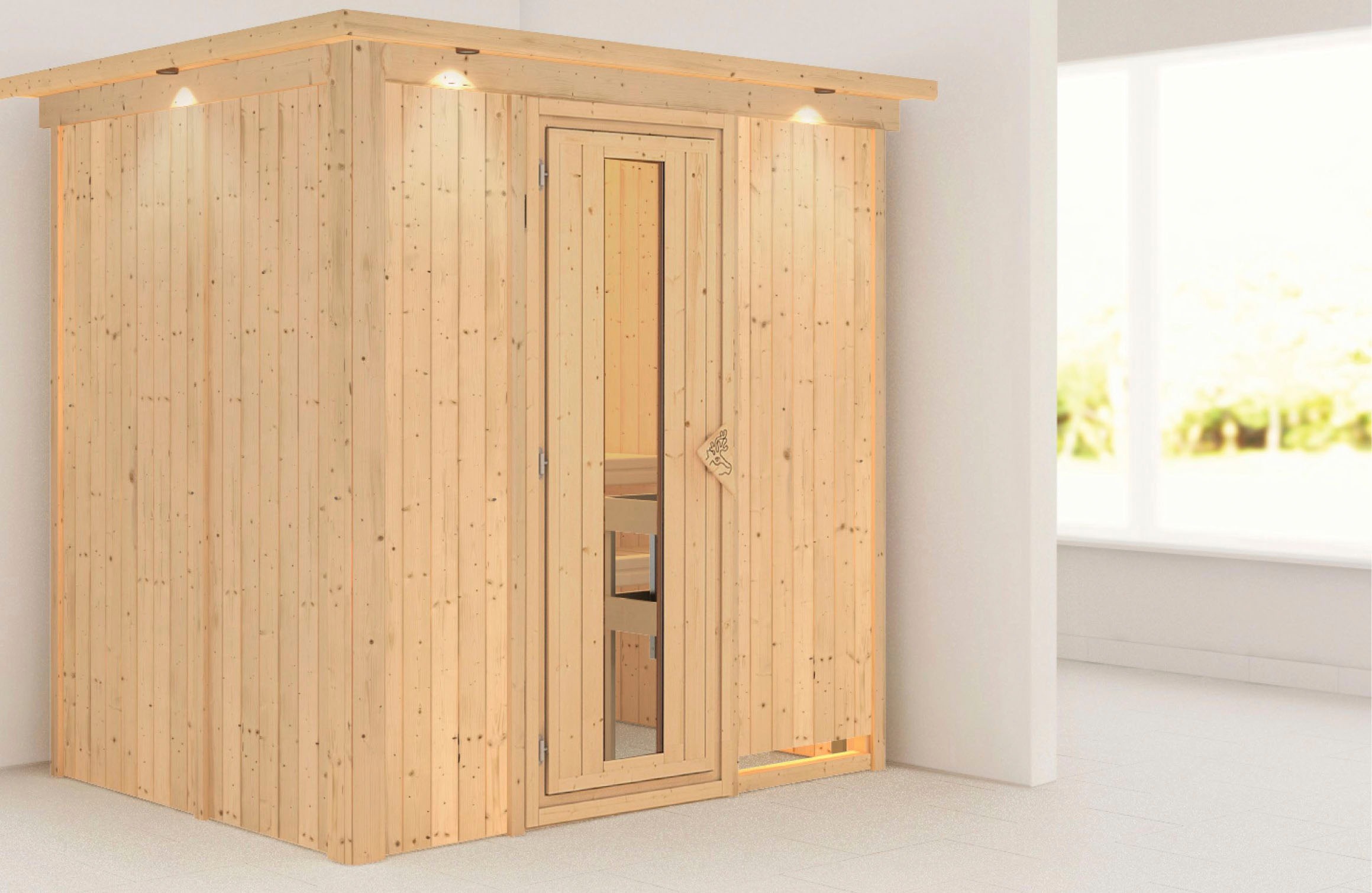 Karibu Sauna »Bedine« Set,  Ofen 9 kW integr. Strg