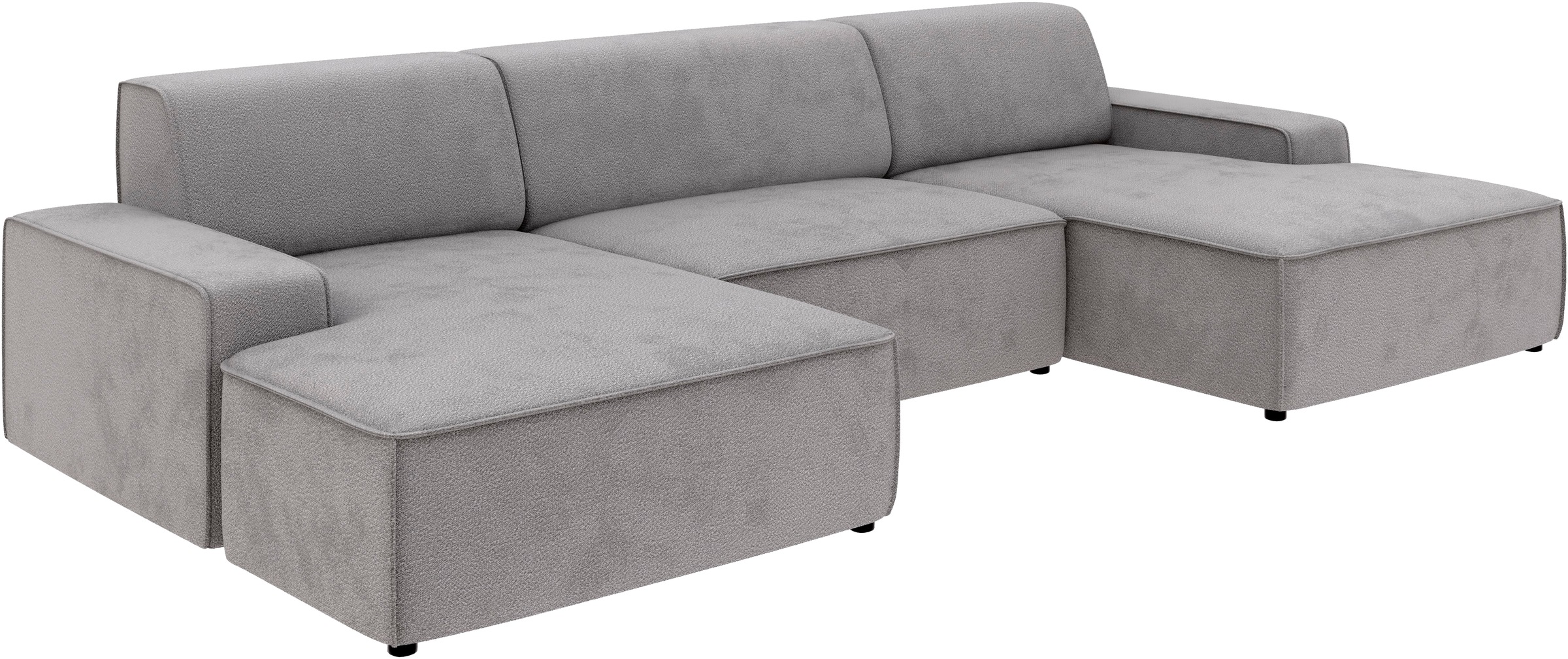 TRENDMANUFAKTUR Wohnlandschaft »Graz, wahlweise mit Sitzvorschub und Bettkasten, U-Form, Breite 329 cm«, in Cord-, haustierfreundlichem LEO Struktur- oder LUMOS-3D-Bezug