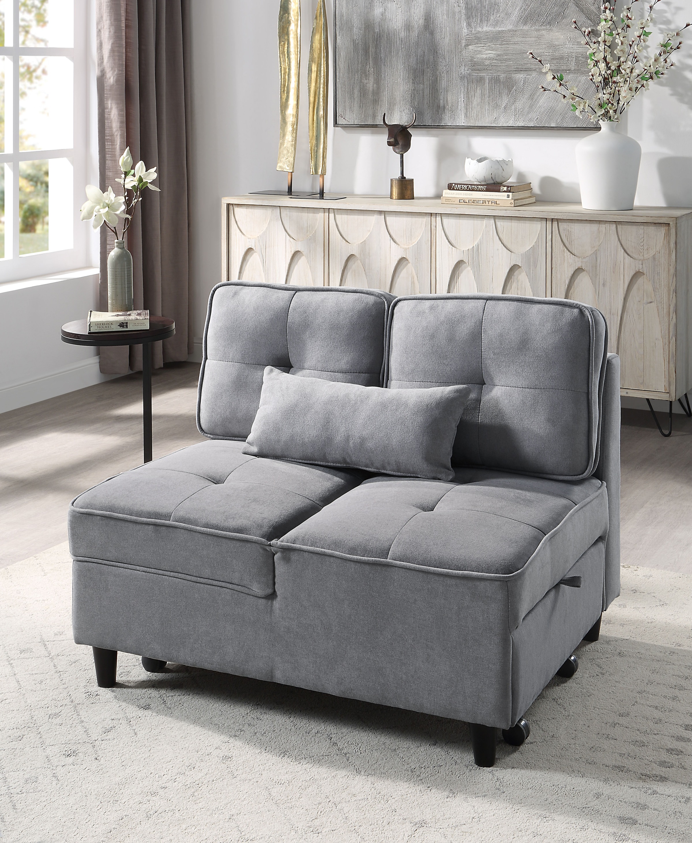 OTTO home Schlafsofa "Freddy, Loungesessel, Gästebett, Problemlöser" wandelbar zum Loungesessel, Relaxliege und Gästebett, inkl. Kissen