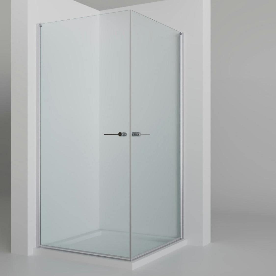 welltime Eckdusche "Firenze" Rahmenloses Design mit extravaganten Griffen, 6mm ESG