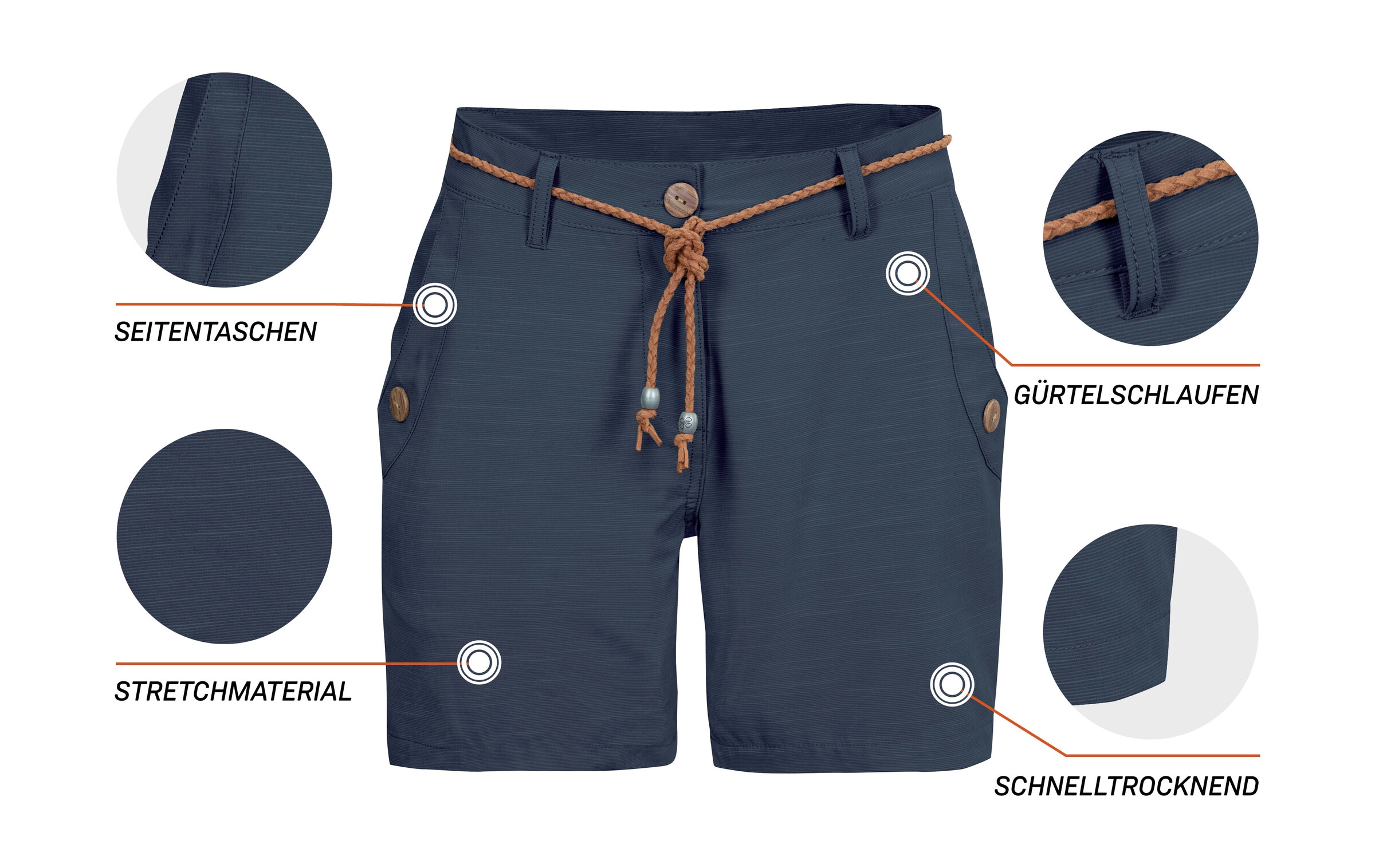 G.I.G.A. DX by killtec Shorts »GS 89 WMN SHRTS«  Schnelltrocknende Damen Shorts mit Comfort-Stretch und Kordelgürtel
