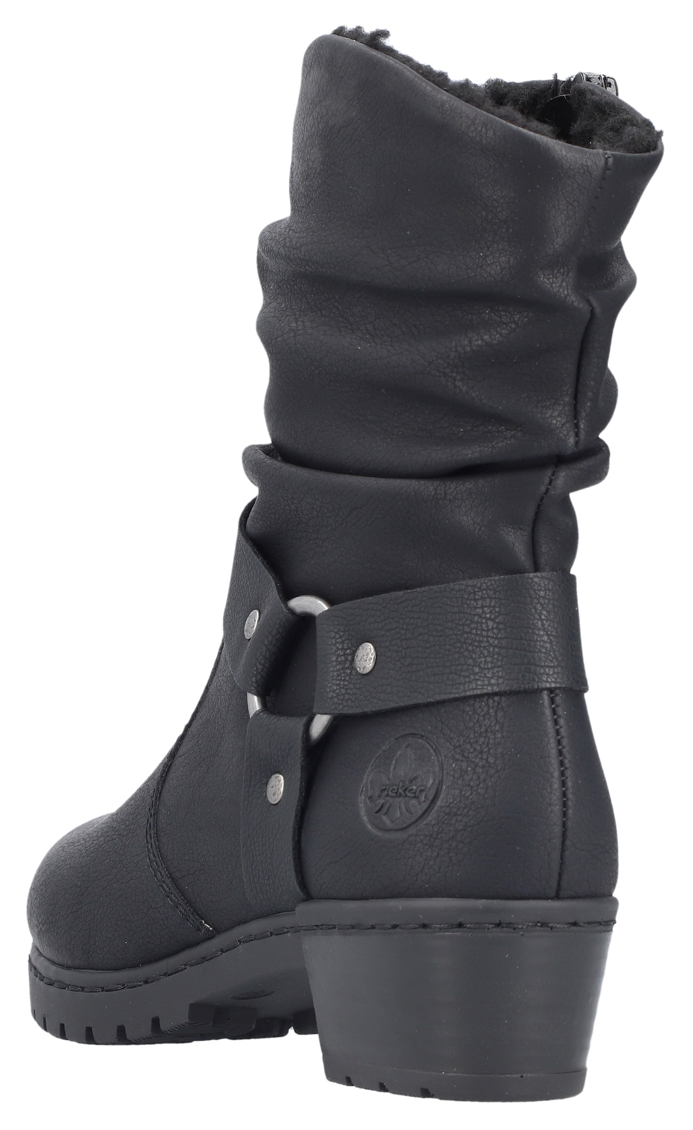 Rieker Winterstiefelette, Westernstiefelette, Cowboyboots, Blockabsatz, mit Zierriemen