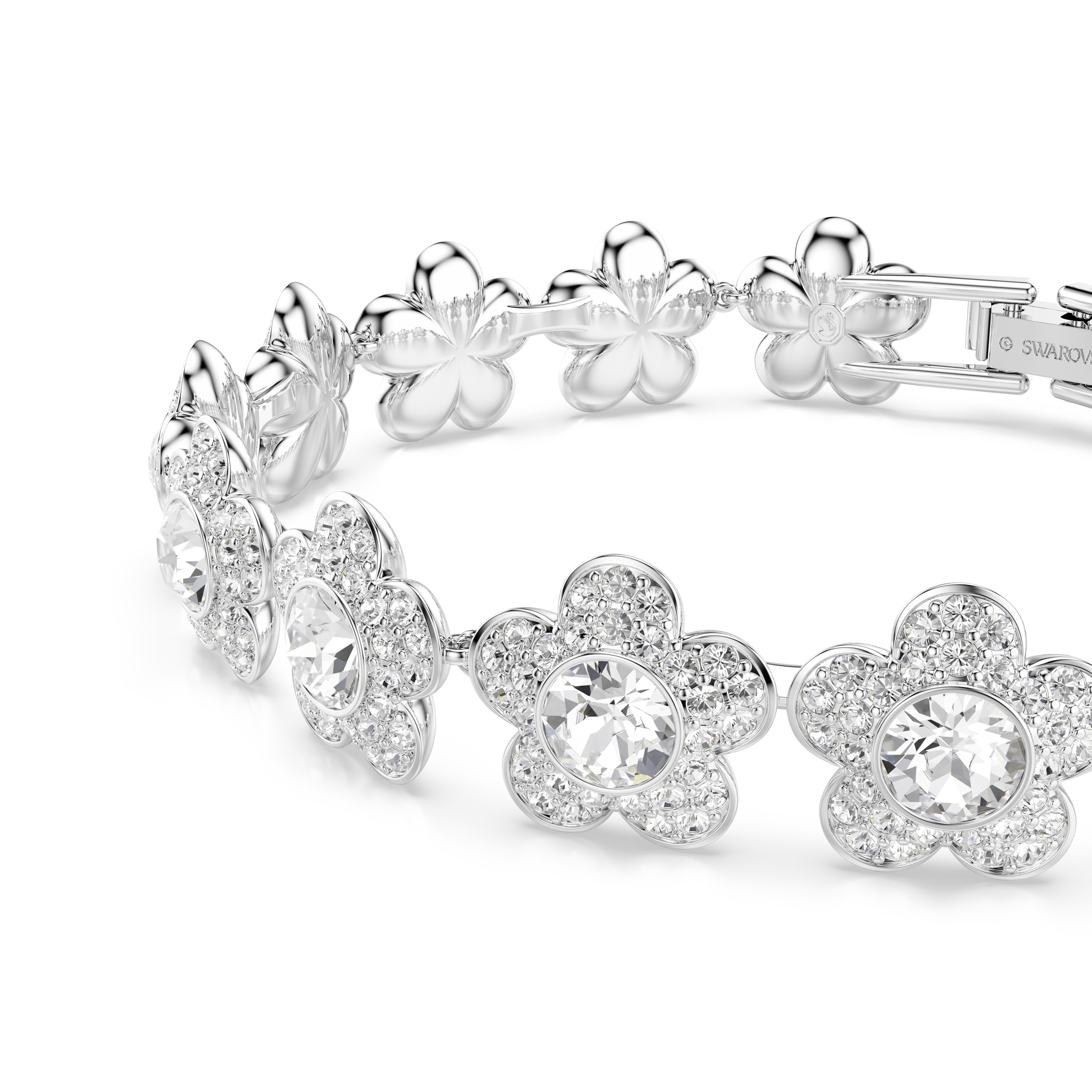 Armkette SWAROVSKI "Schmuck Geschenk Capsule Armband", metallfarben, kristallweiß, kristallweiß, Armbänder, Damen, Metall, Armkette, mit Swarovski Kristall 4
