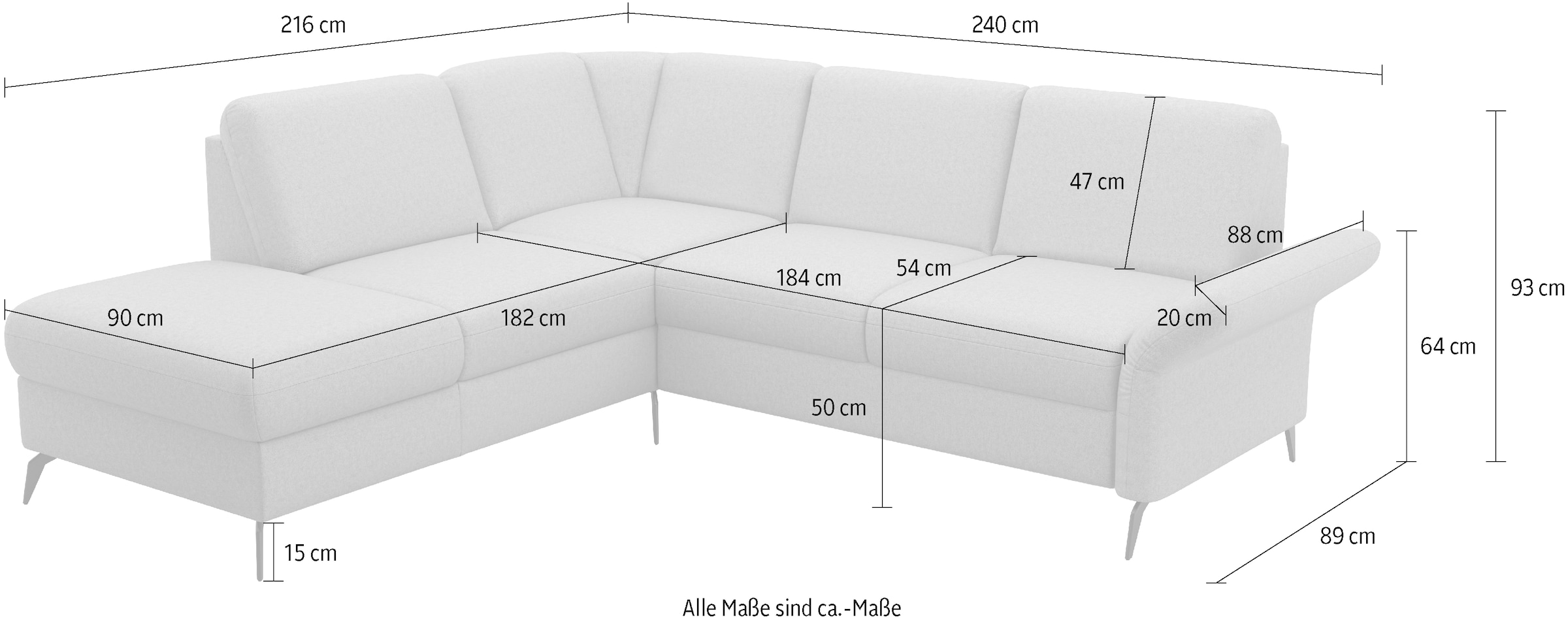 Home affaire Ecksofa »Rochelle«, optional: Armteilverstellung, klappbar, Bettkasen