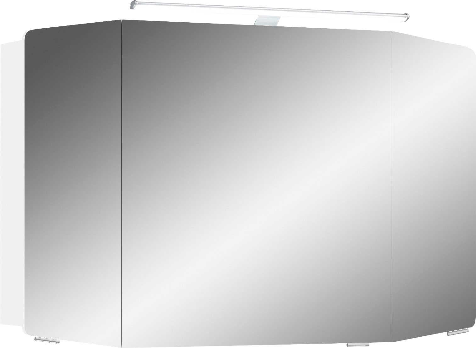 Saphir Badmöbel-Set »Cassca Sprint 2-teilig Mineralmarmor-Waschtisch mit LED-Spiegelschrank«, (2 St.), Waschplatz mit 2 Schubladen, inkl. Dämpfer, 101 cm breit