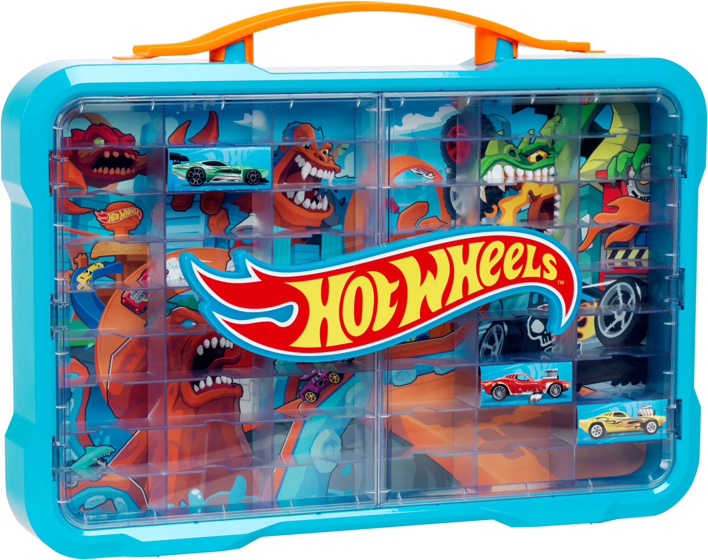 Klein Sammelkoffer »Sammelvitrine für 54 Autos«, mit leuchtendem Hot Wheels Logo