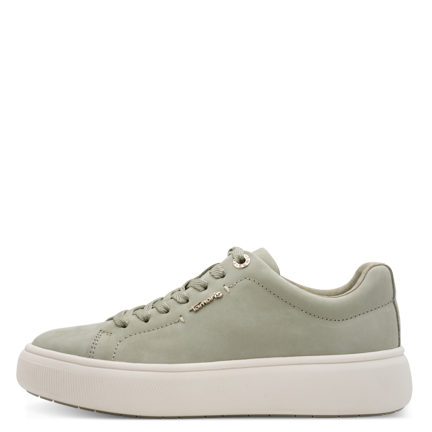 Plateausneaker TAMARIS, Damen, Gr. 39, oliv, Nubukleder, Schuhe Plateausneaker, Freizeitschuh, Halbschuh, Schnürschuh, weich gepolsterter Schaftrand 3