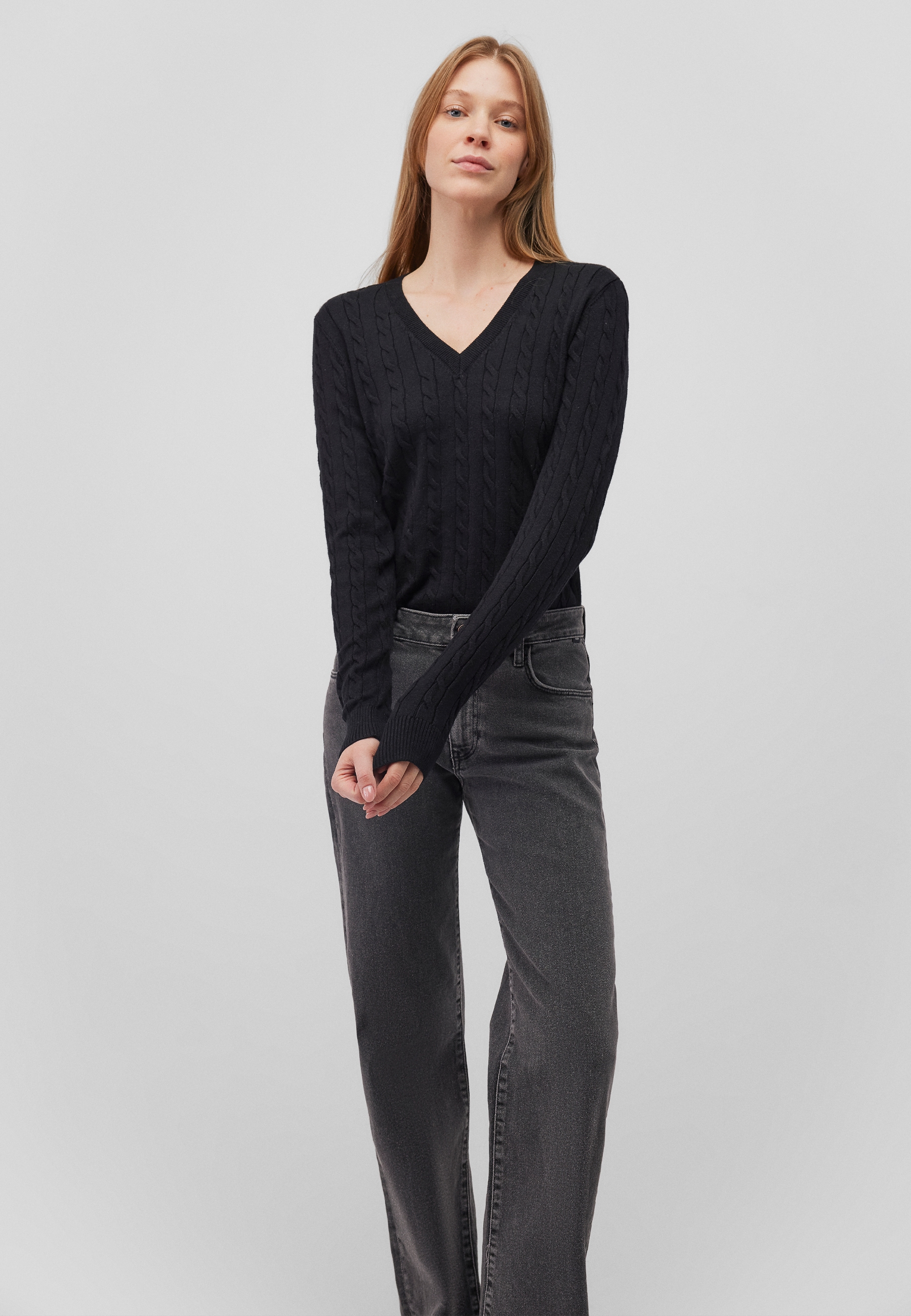 V-Ausschnitt-Pullover »V-NECK SWEATER«, Pullover Feinstrick