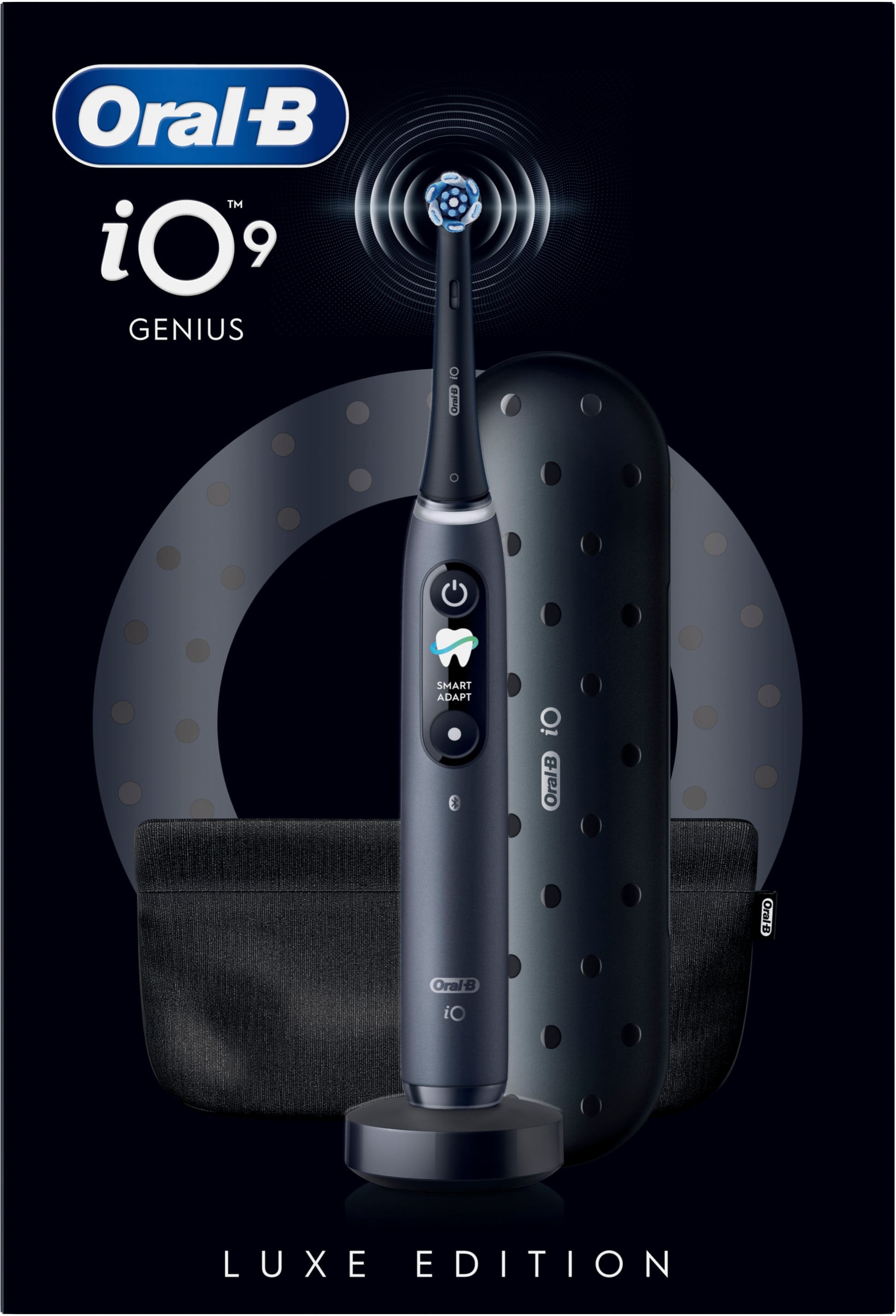 Oral-B Elektrische Zahnbürste »iO 9 Luxe Edition« 1 Stk. Aufsteckbürsten mit Magnet-Technologie, 7 Putzmodi, Farbdisplay & Lade-Reiseetui