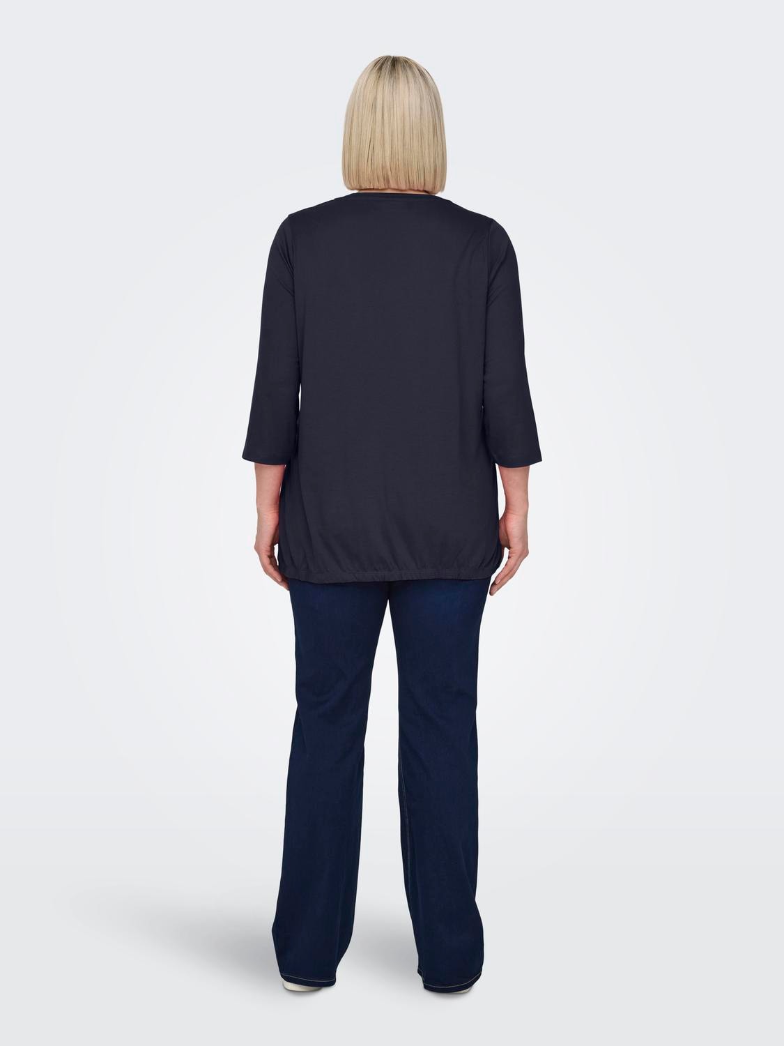 ONLY CARMAKOMA 3/4-Arm-Shirt »CARCARLINNE V-NECK 3/4 TOP JRS BF«