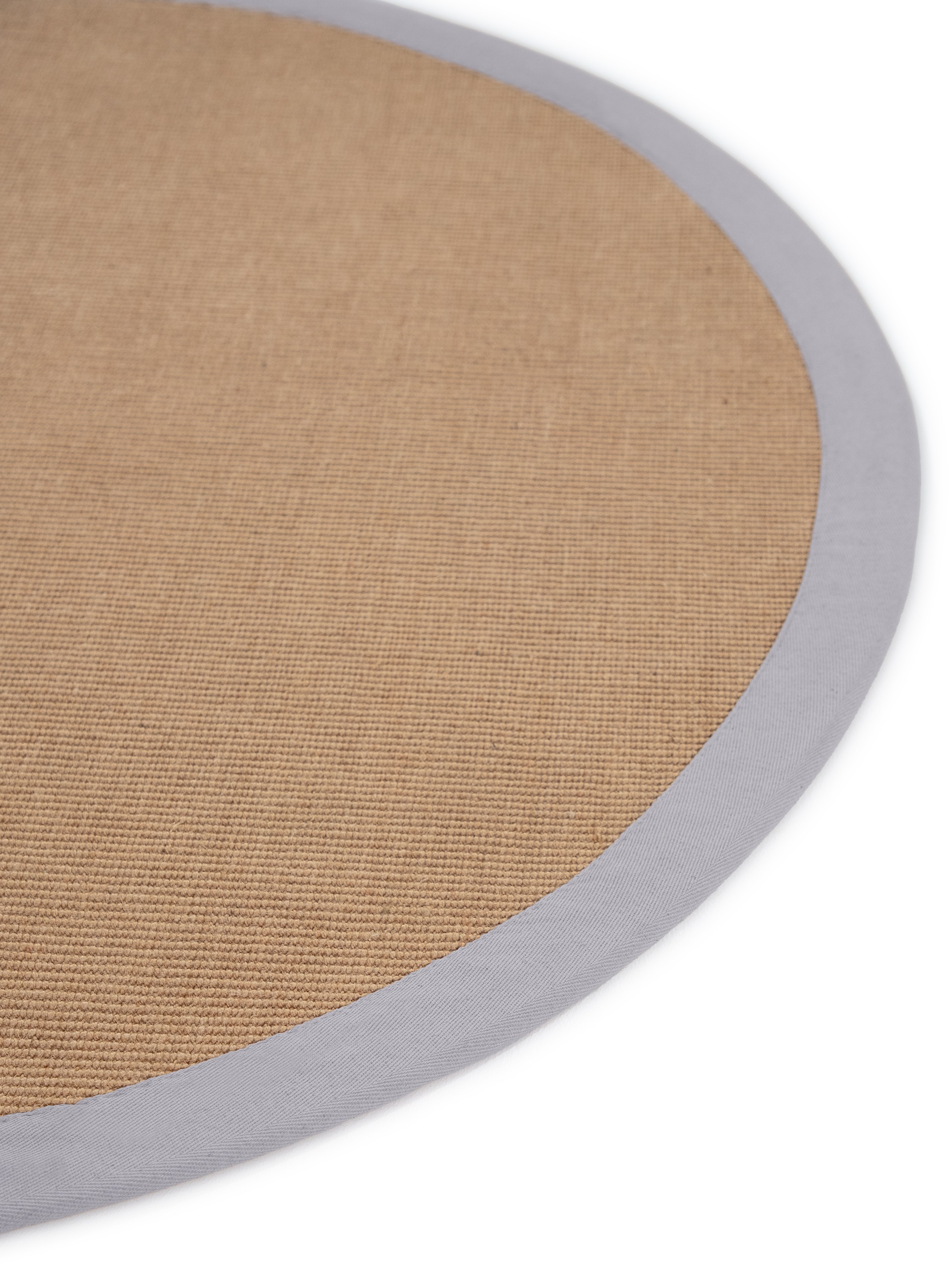 carpetfine Sisalteppich »Sisal«, rund, 5 mm Höhe, mit farbiger Bordüre, Anti-Rutsch Rückseite