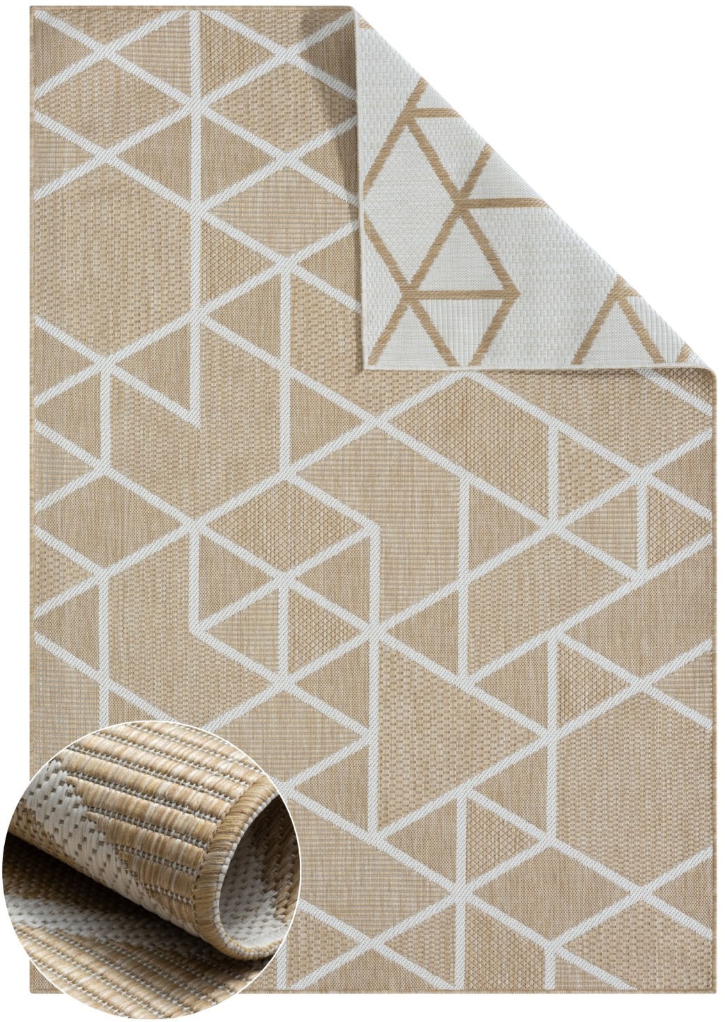 Myflair Möbel & Accessoires Teppich »Miller, LAGERRÄUMUNG!«, rechteckig, 8 mm Höhe, Wendeteppich, modernes Design, Outdoor geeignet, Balkon, Terrasse