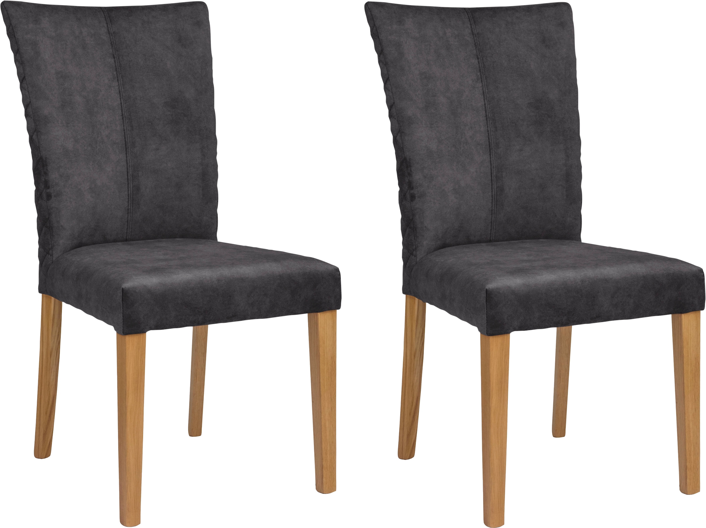 Leonique Esszimmerstuhl "Vence" (Set) 2 Stk. Samtvelours mit Rautensteppung günstig online kaufen