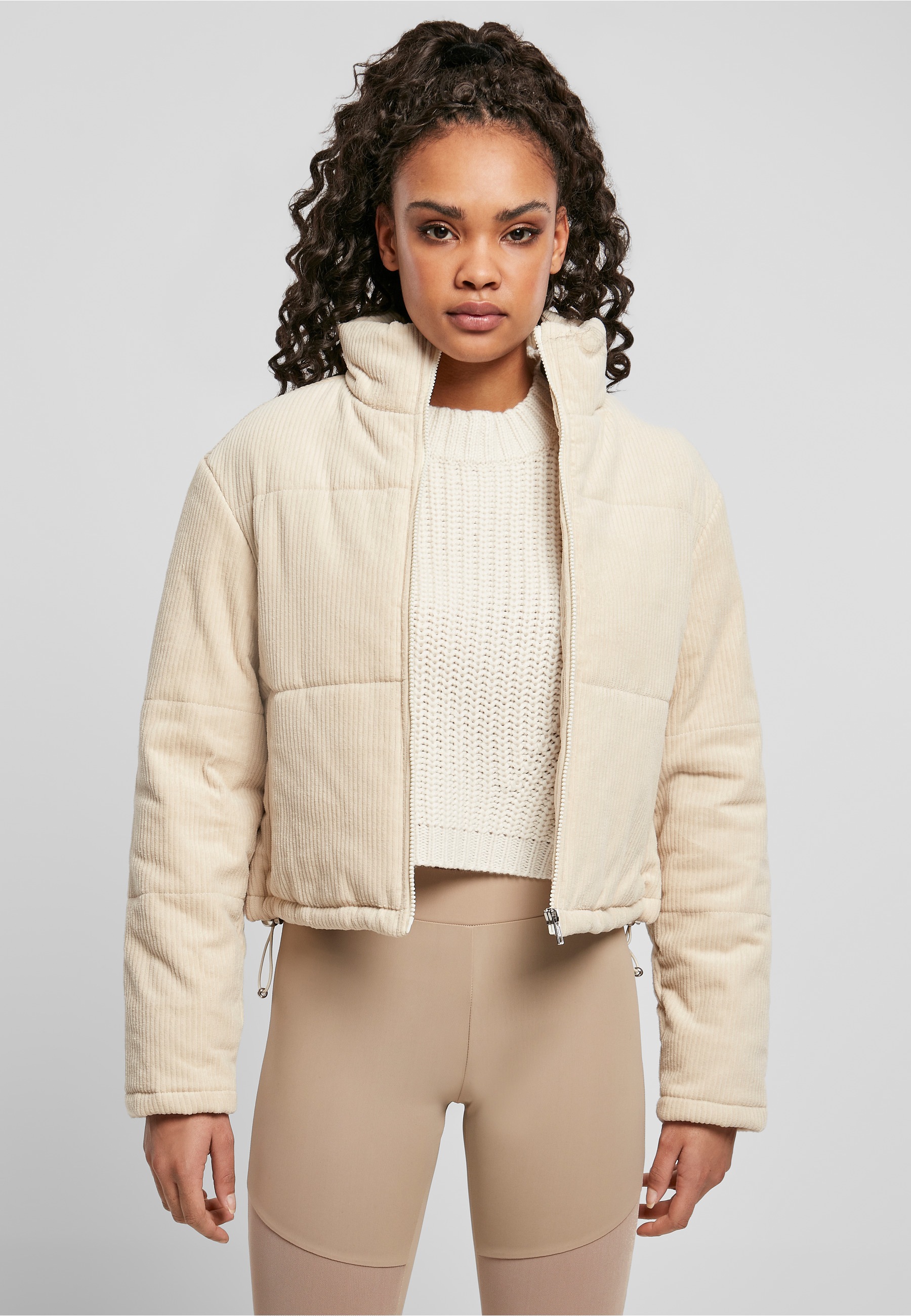 URBAN CLASSICS Winterjacke »Urban Classics Damen Ladies Corduroy Puffer Jacket« 1 Stk. tlg. ohne Kapuze