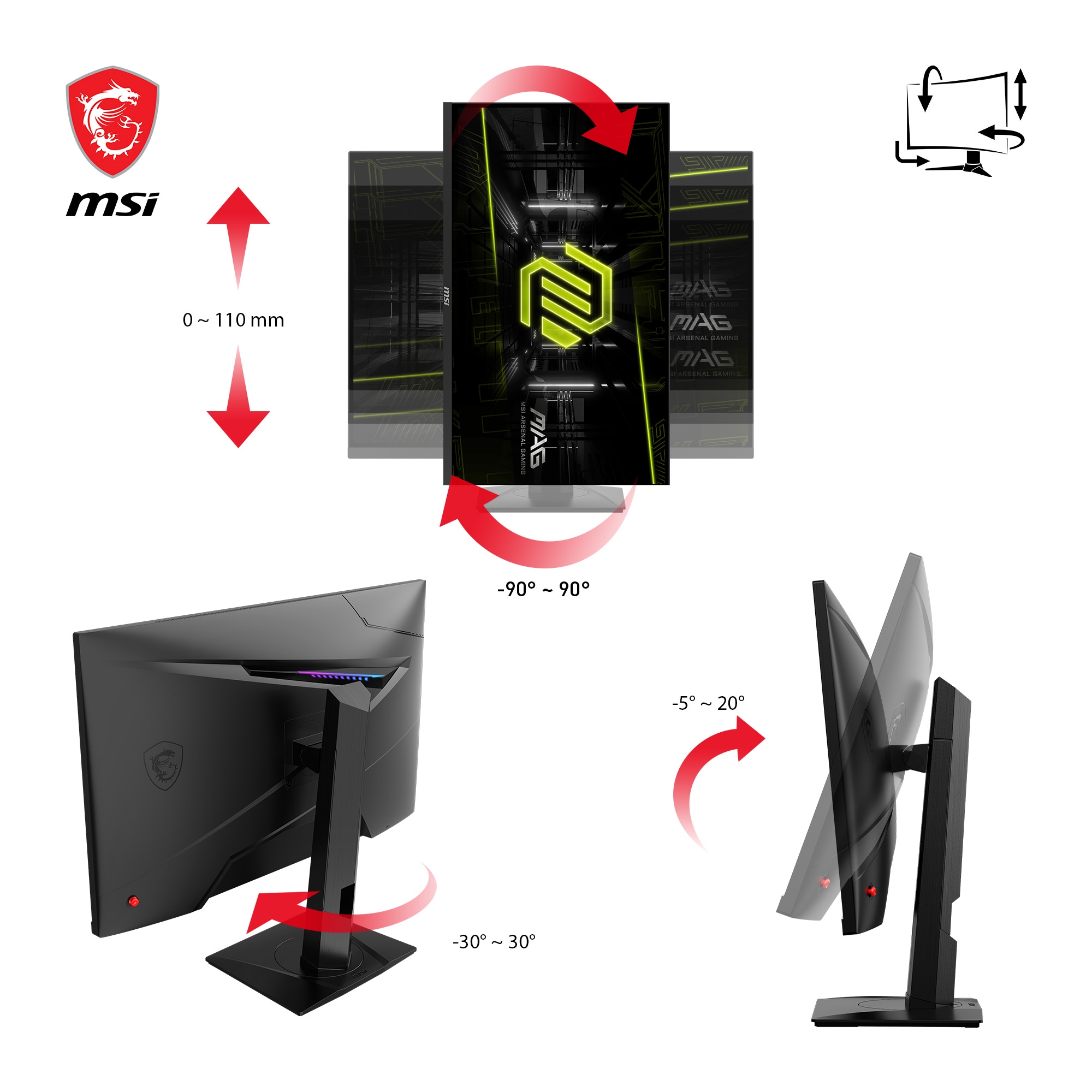 MSI Gaming-Monitor »MAG 274QRF QD E2«, 69 cm/27 Zoll, 2560 x 1440 px, WQHD, 1 ms Reaktionszeit, 180 Hz