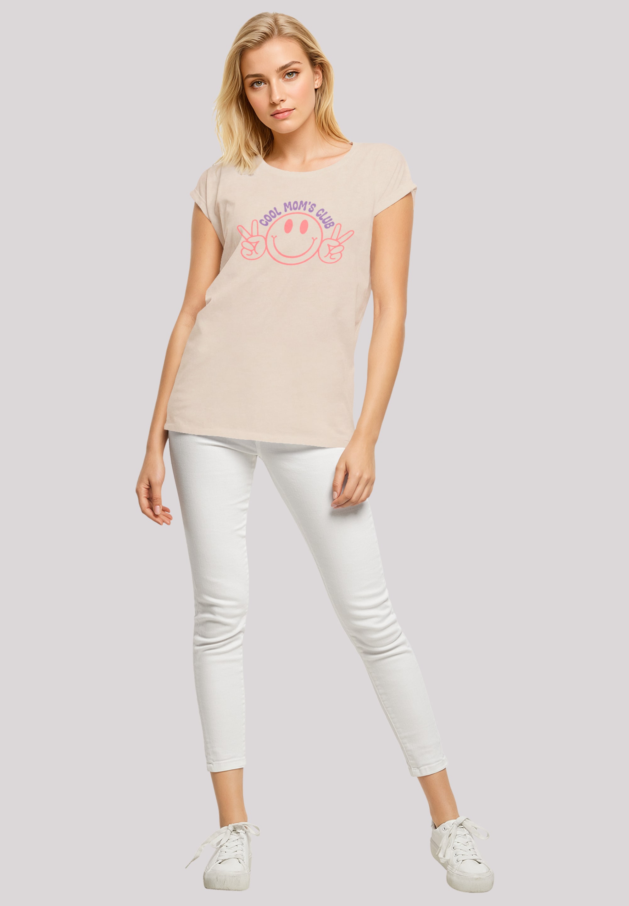F4NT4STIC T-Shirt »Muttertag Cool Moms Club Peace Zeichen Pastell«, Premium Qualität