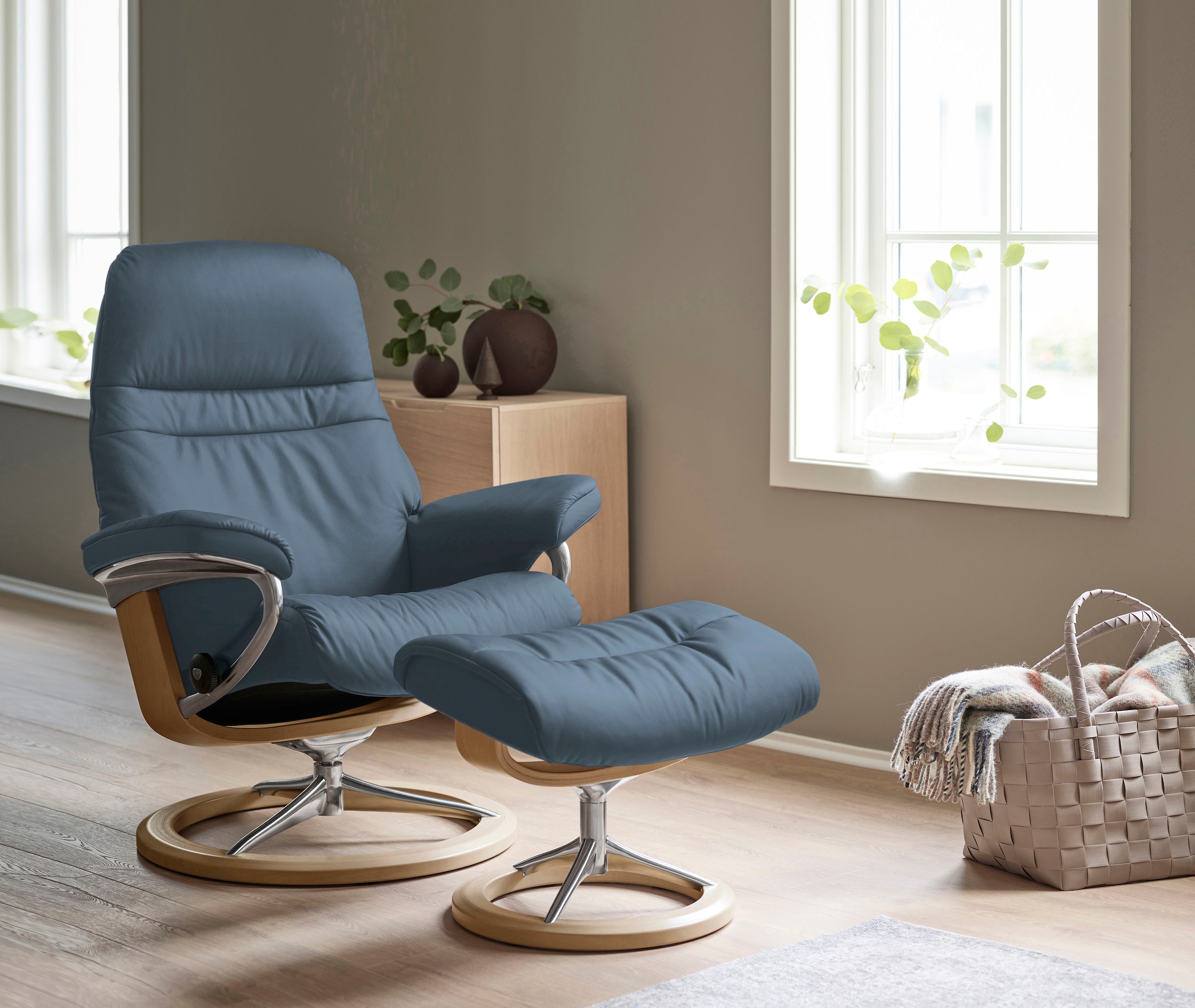 Stressless Relaxsessel "Sunrise" Relaxsessel mit Hocker, mit Signature Base günstig online kaufen
