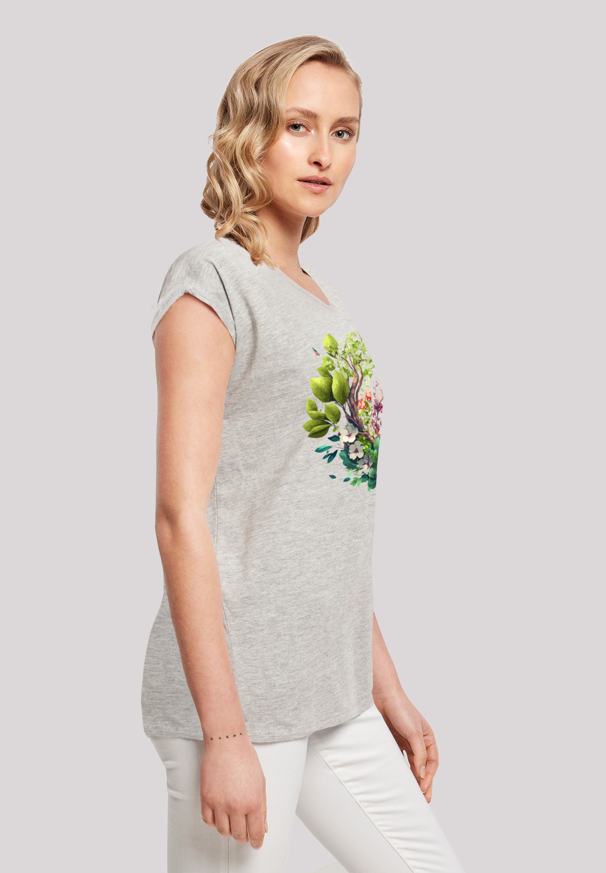 F4NT4STIC T-Shirt »Baum mit Blumen«, Print