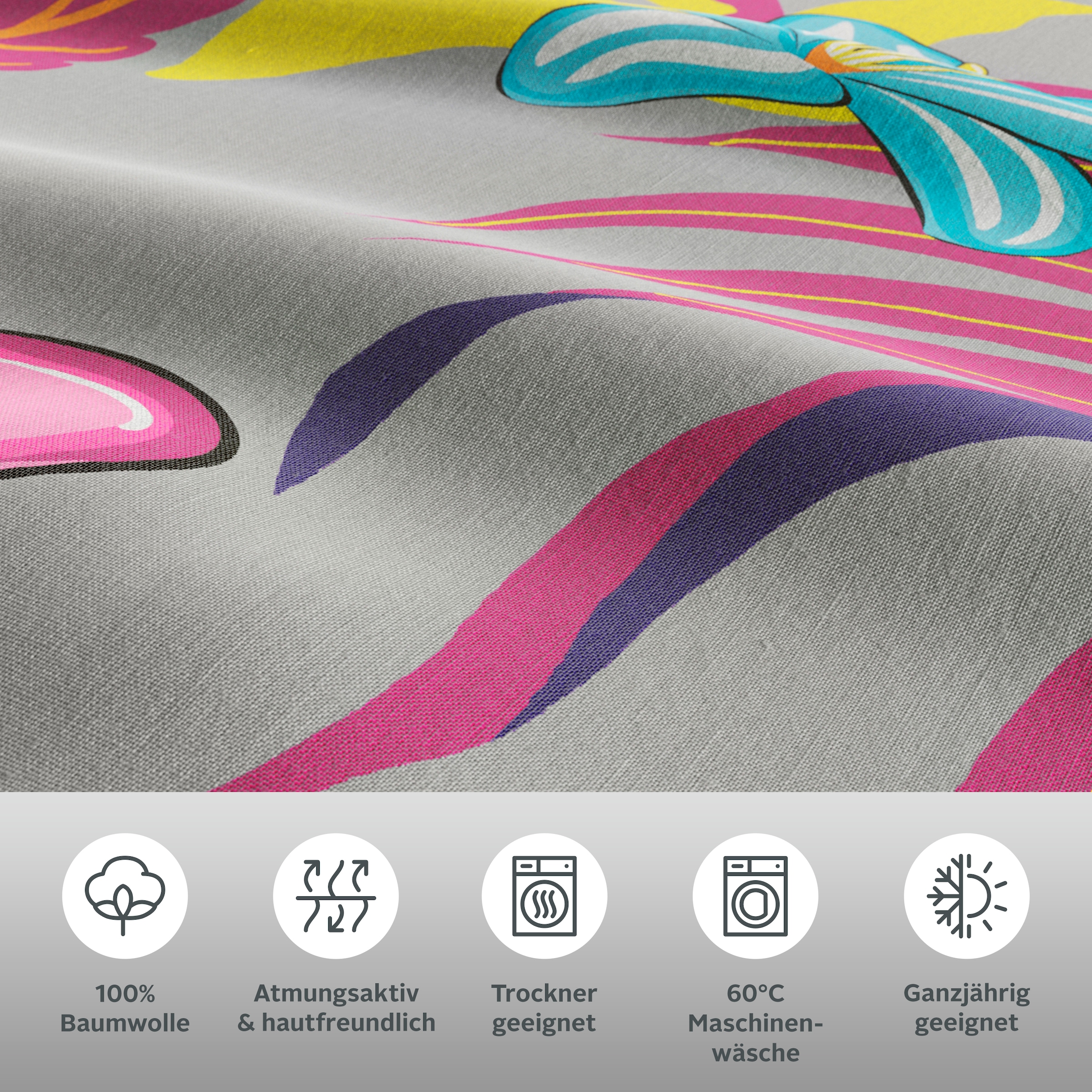my home Bettwäsche »Physalis«, in Gr. 135x200 oder 155x220 cm, 100% Baumwolle, mehrere Designs