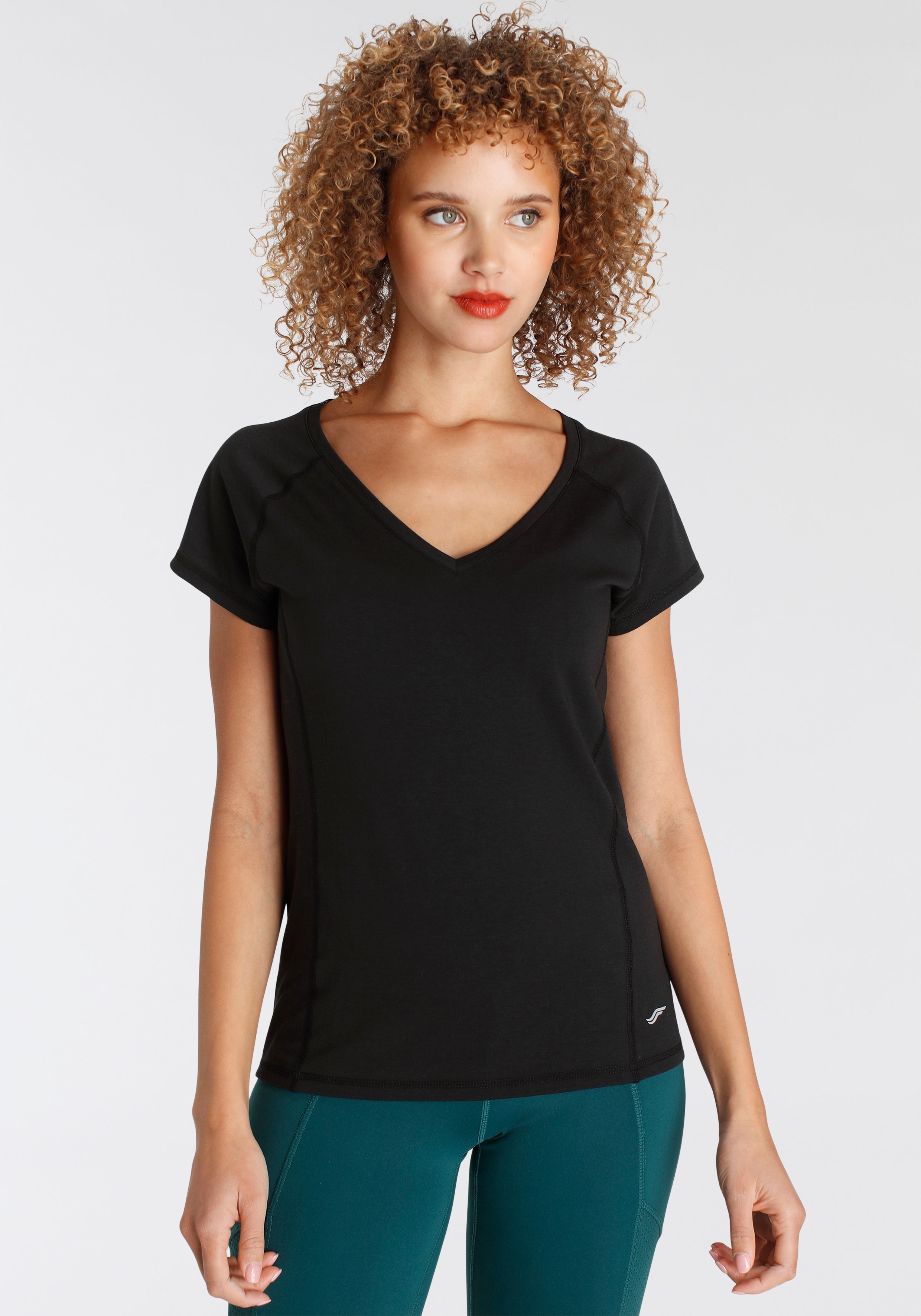 Thumbnail - FAYN SPORTS Funktionsshirt "Double Pack Essential", 2 Stk. Kurzarm, lockere Passform, unifarben, V-Ausschnitt